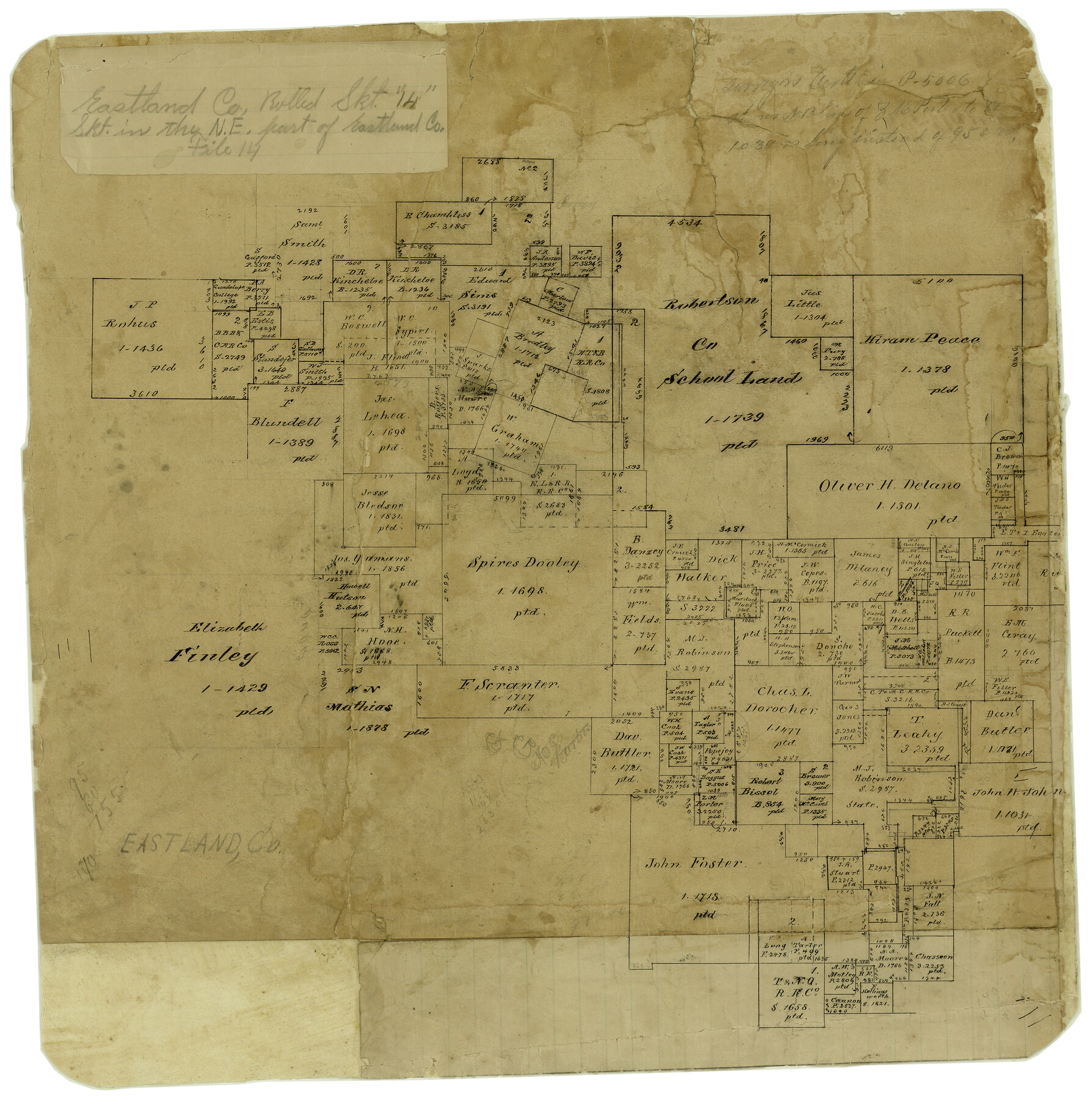 5775, Eastland County Rolled Sketch 14, General Map Collection