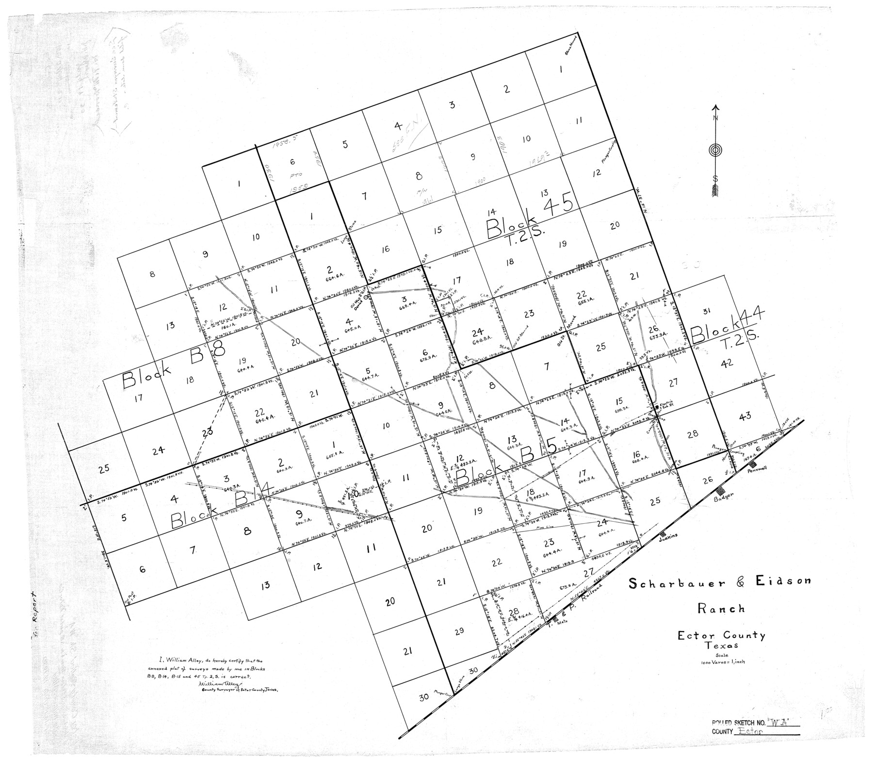 5780, Ector County Rolled Sketch WA, General Map Collection