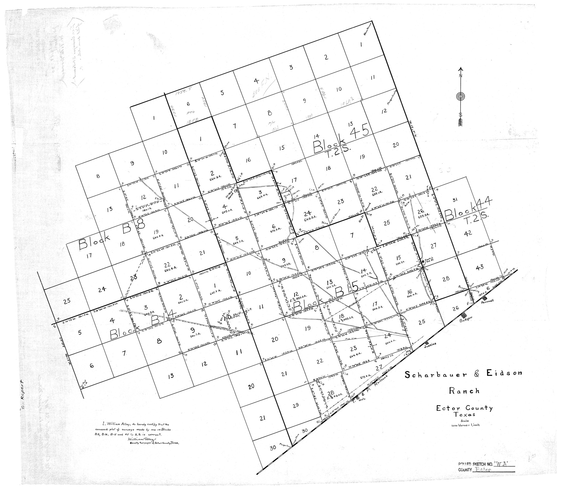 5780, Ector County Rolled Sketch WA, General Map Collection
