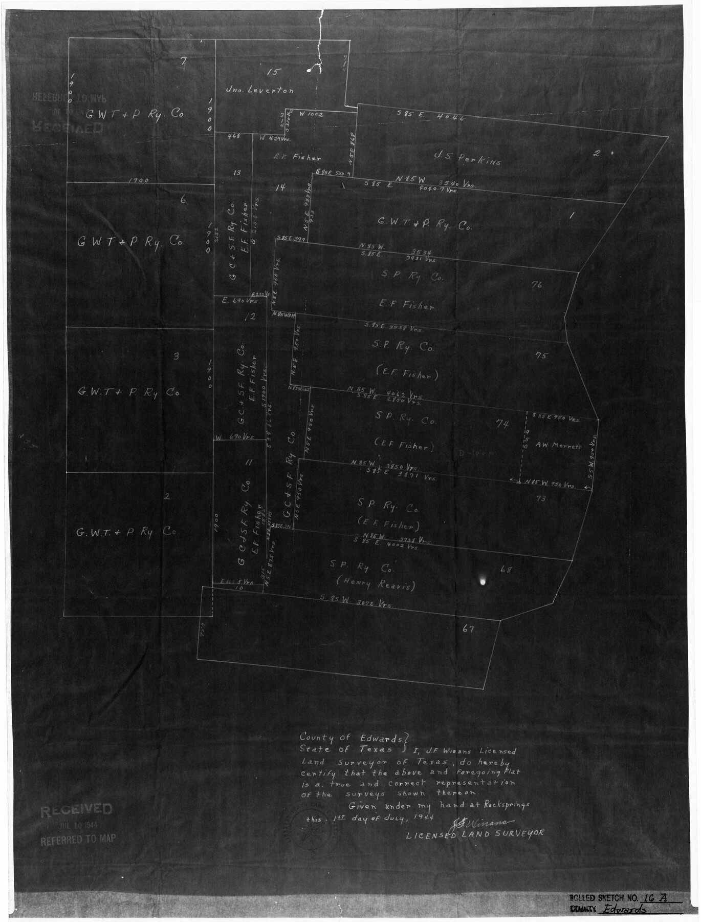 5805, Edwards County Rolled Sketch 16A, General Map Collection