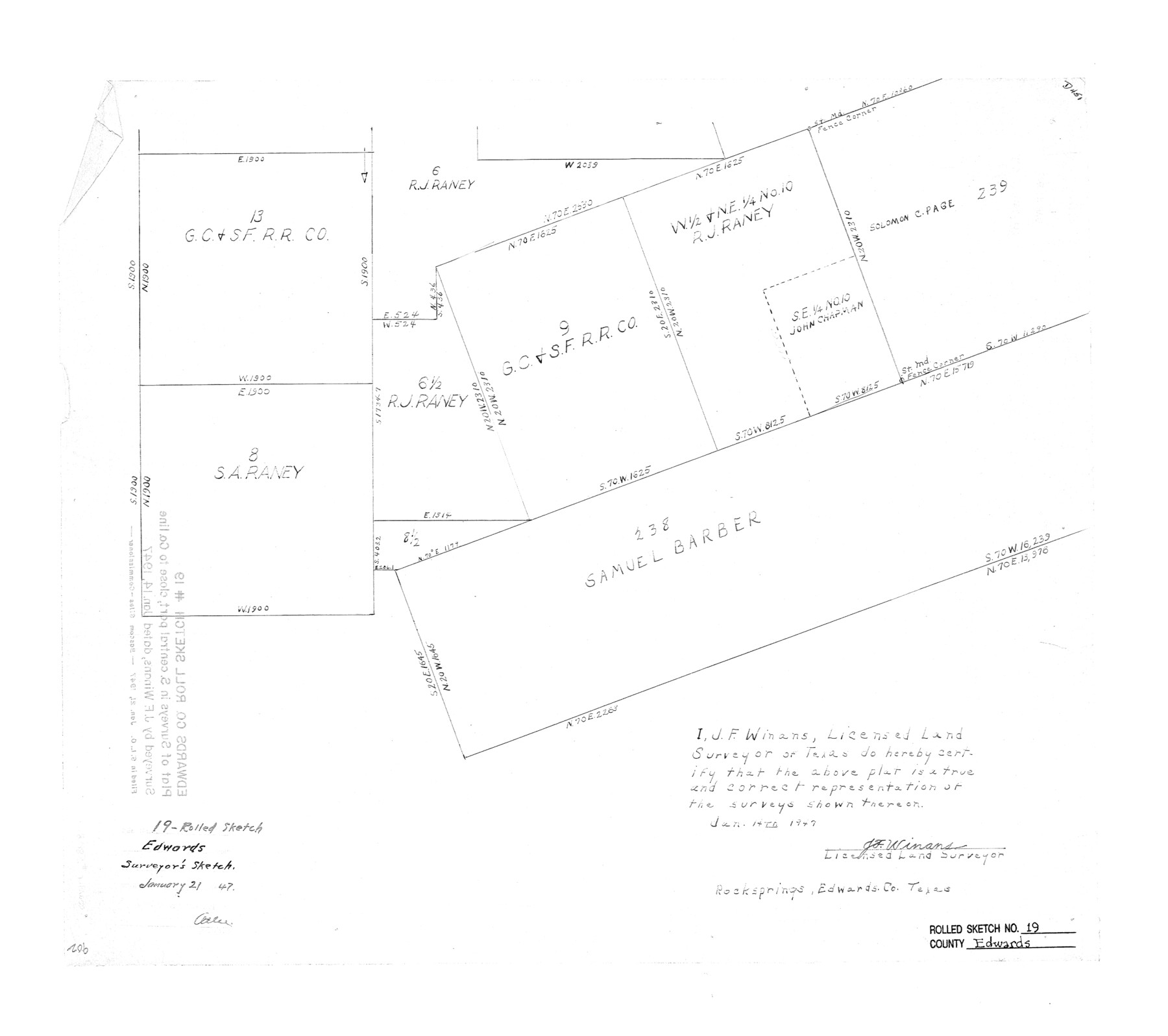 5808, Edwards County Rolled Sketch 19, General Map Collection