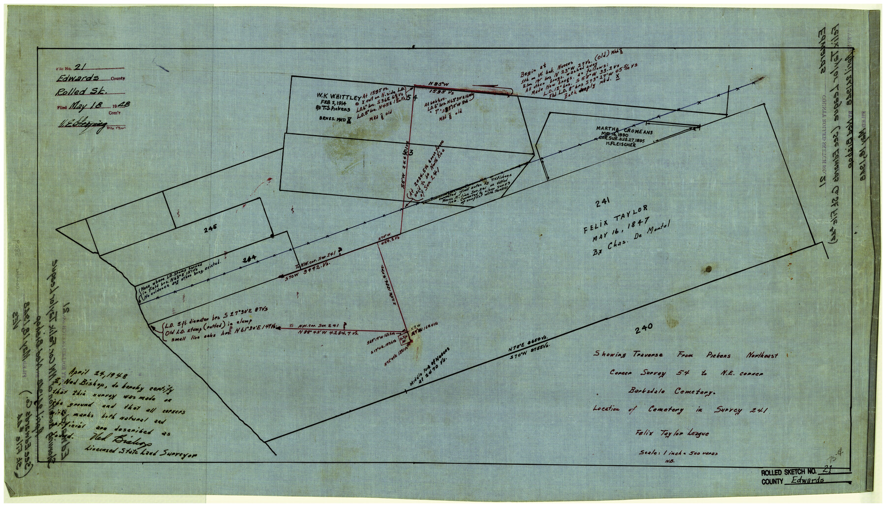 5809, Edwards County Rolled Sketch 21, General Map Collection