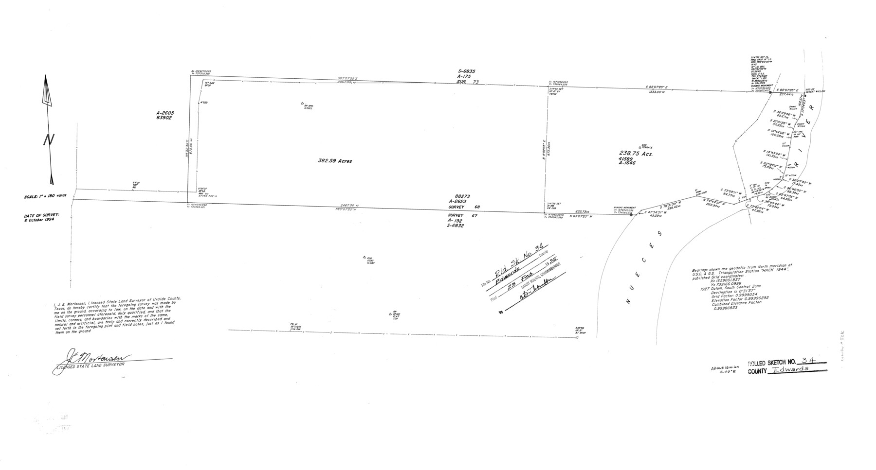 5816, Edwards County Rolled Sketch 34, General Map Collection