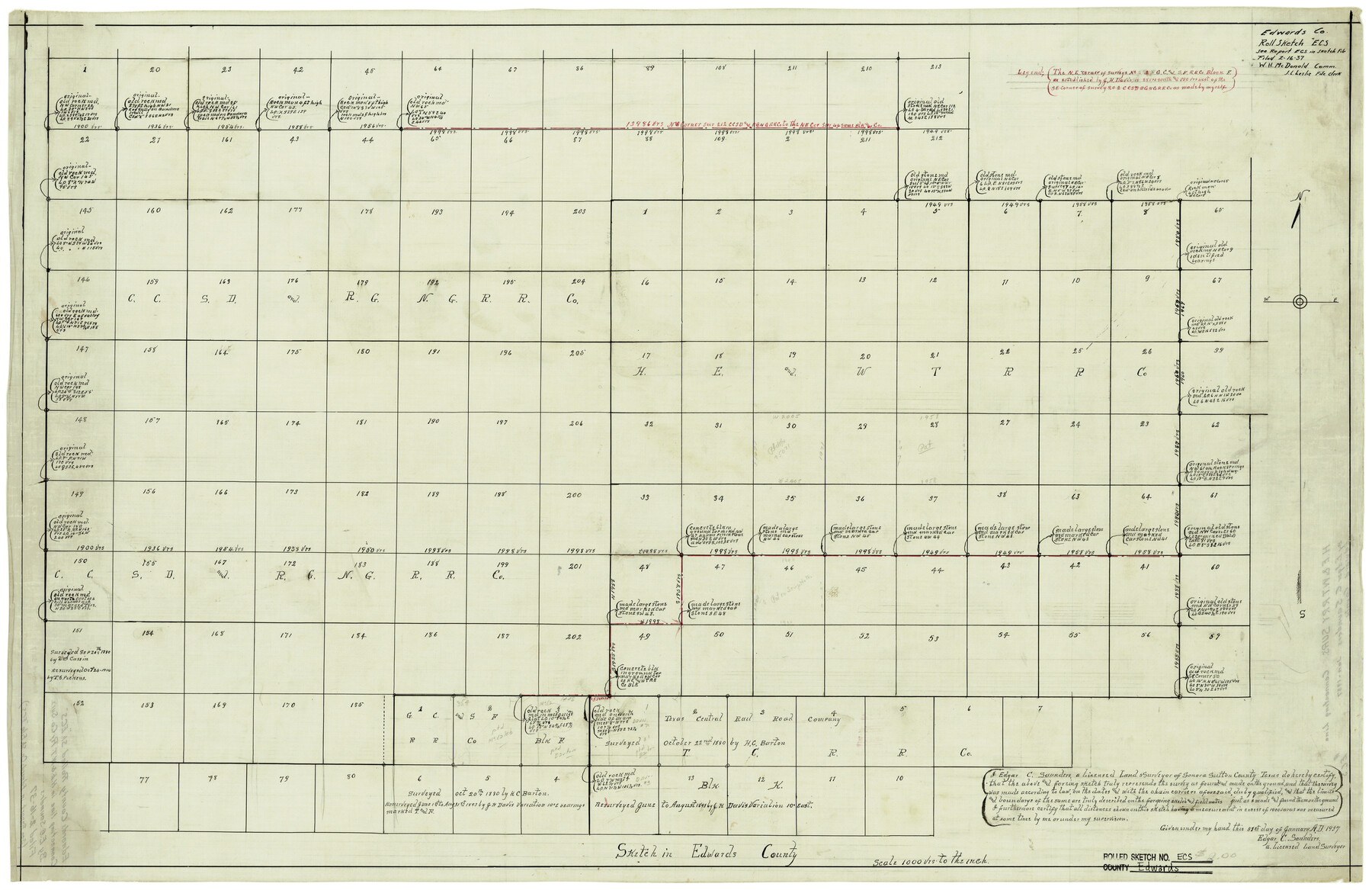 5817, Edwards County Rolled Sketch ECS, General Map Collection
