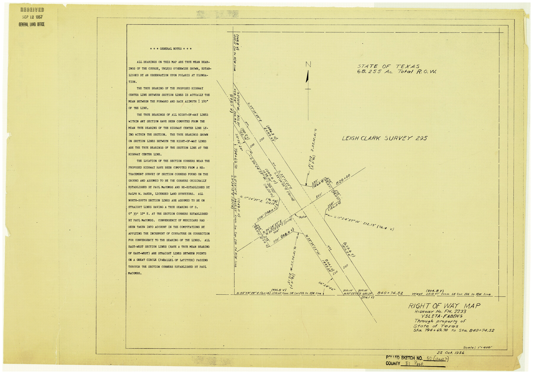 5835, El Paso County Rolled Sketch 50, General Map Collection