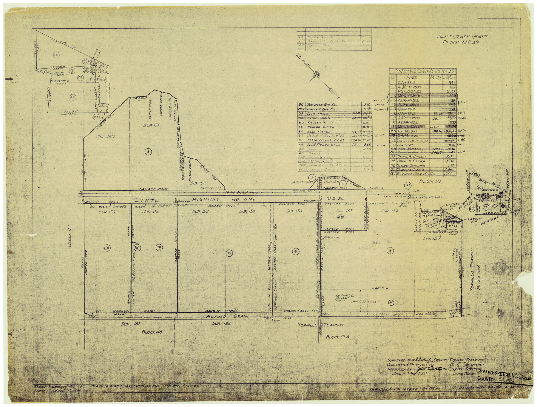 5850, El Paso County Rolled Sketch 52, General Map Collection