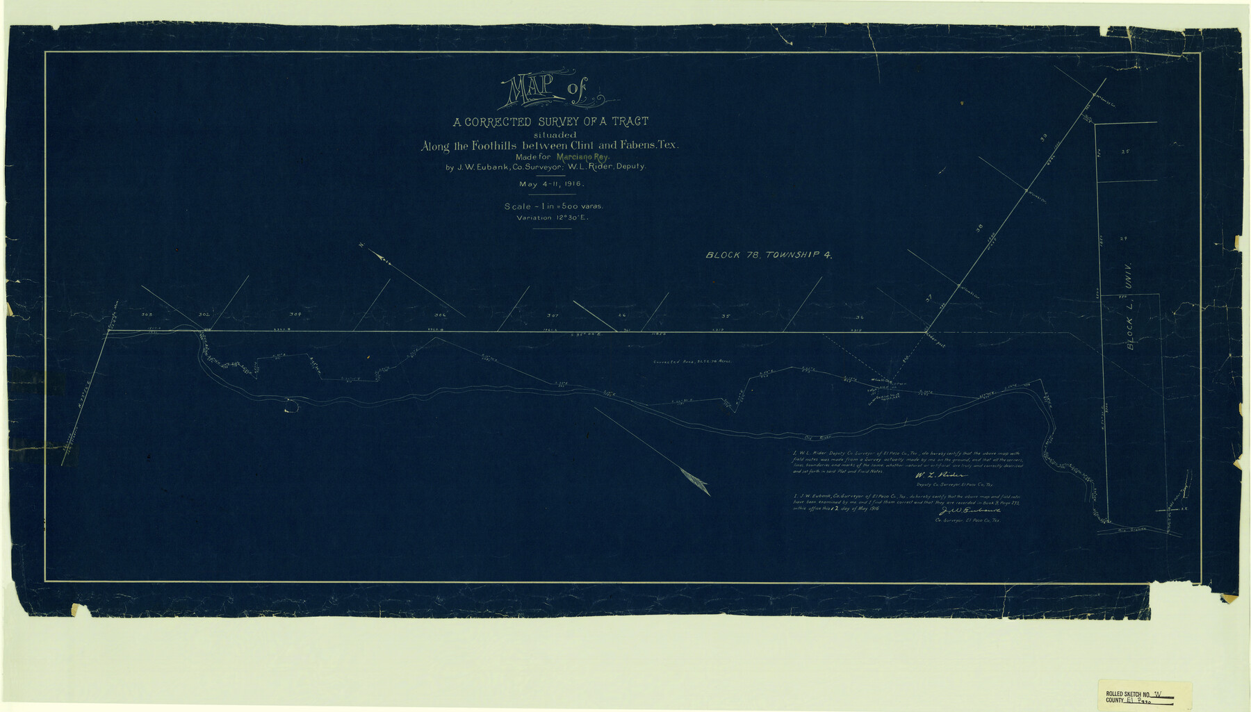 5859, El Paso County Rolled Sketch W, General Map Collection