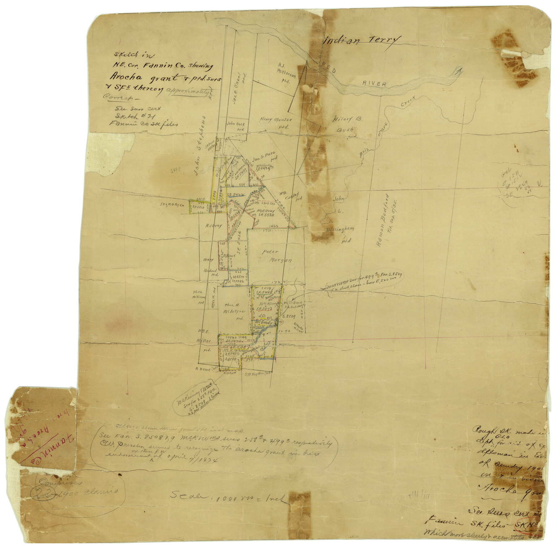 5875, Fannin County Rolled Sketch 22, General Map Collection