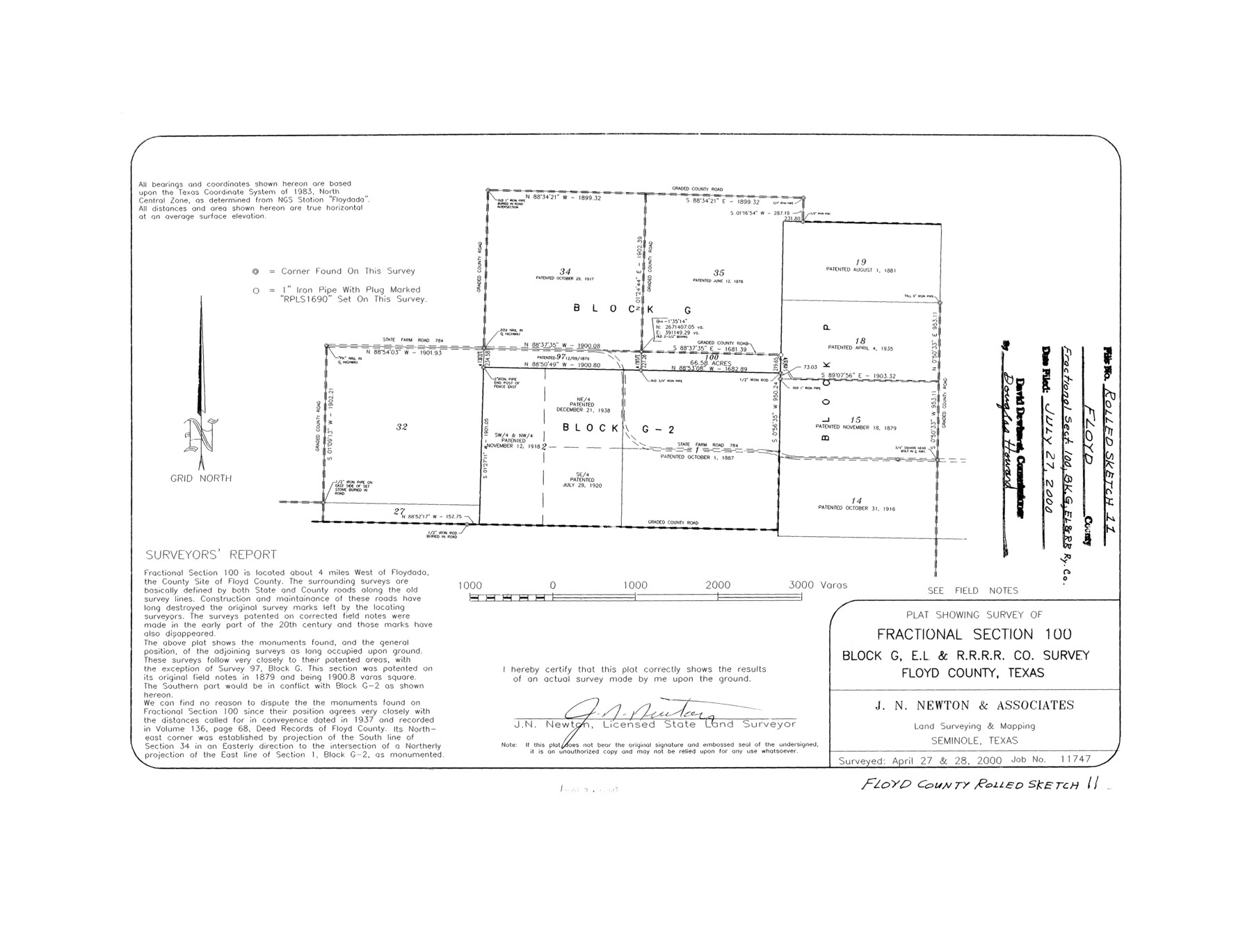 5884, Floyd County Rolled Sketch 11, General Map Collection