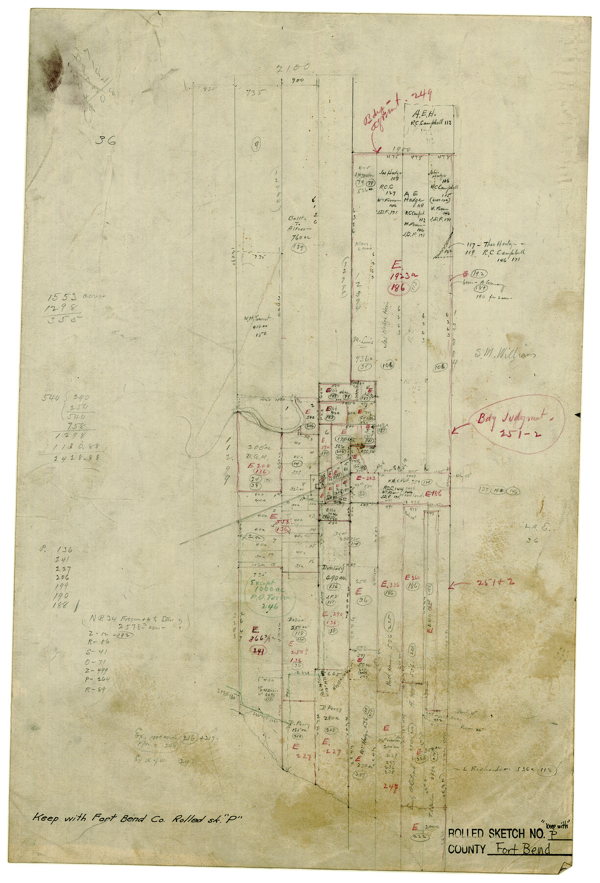5907, Fort Bend County Rolled Sketch P, General Map Collection