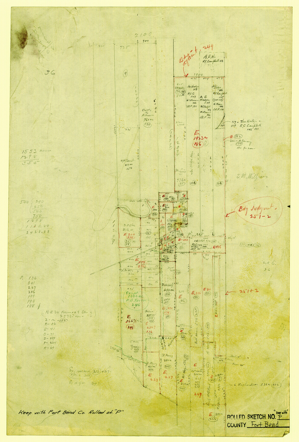 5907, Fort Bend County Rolled Sketch P, General Map Collection