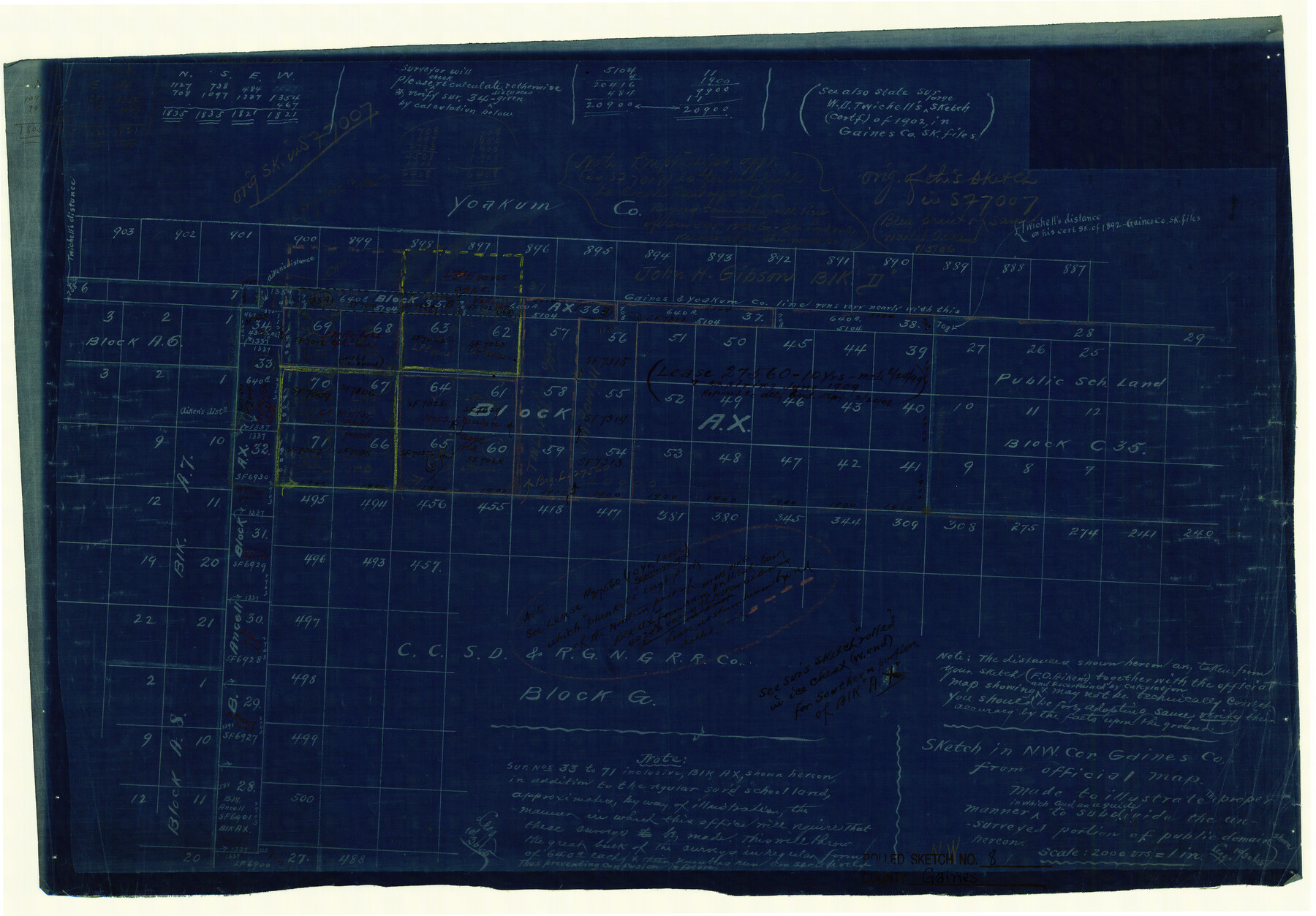 5928, Gaines County Rolled Sketch 8, General Map Collection