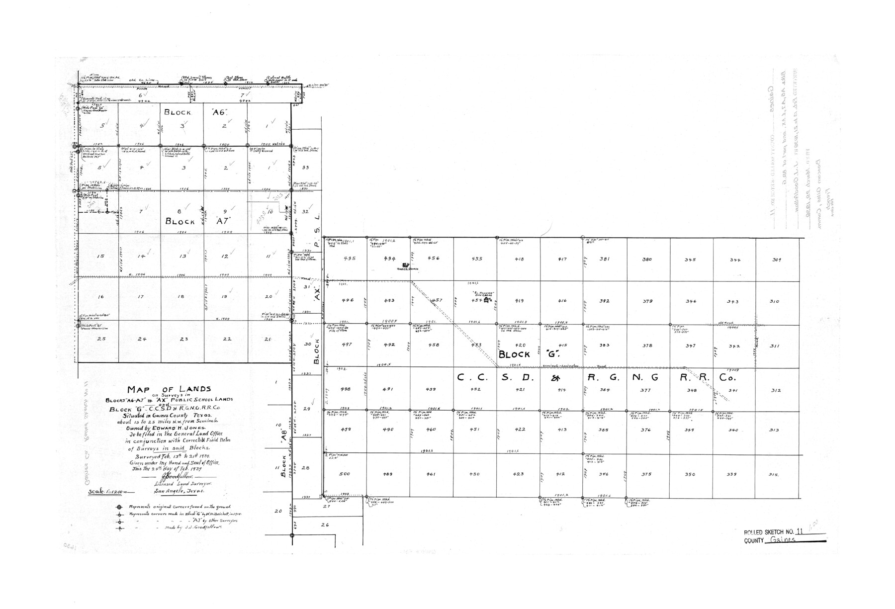 5931, Gaines County Rolled Sketch 11, General Map Collection