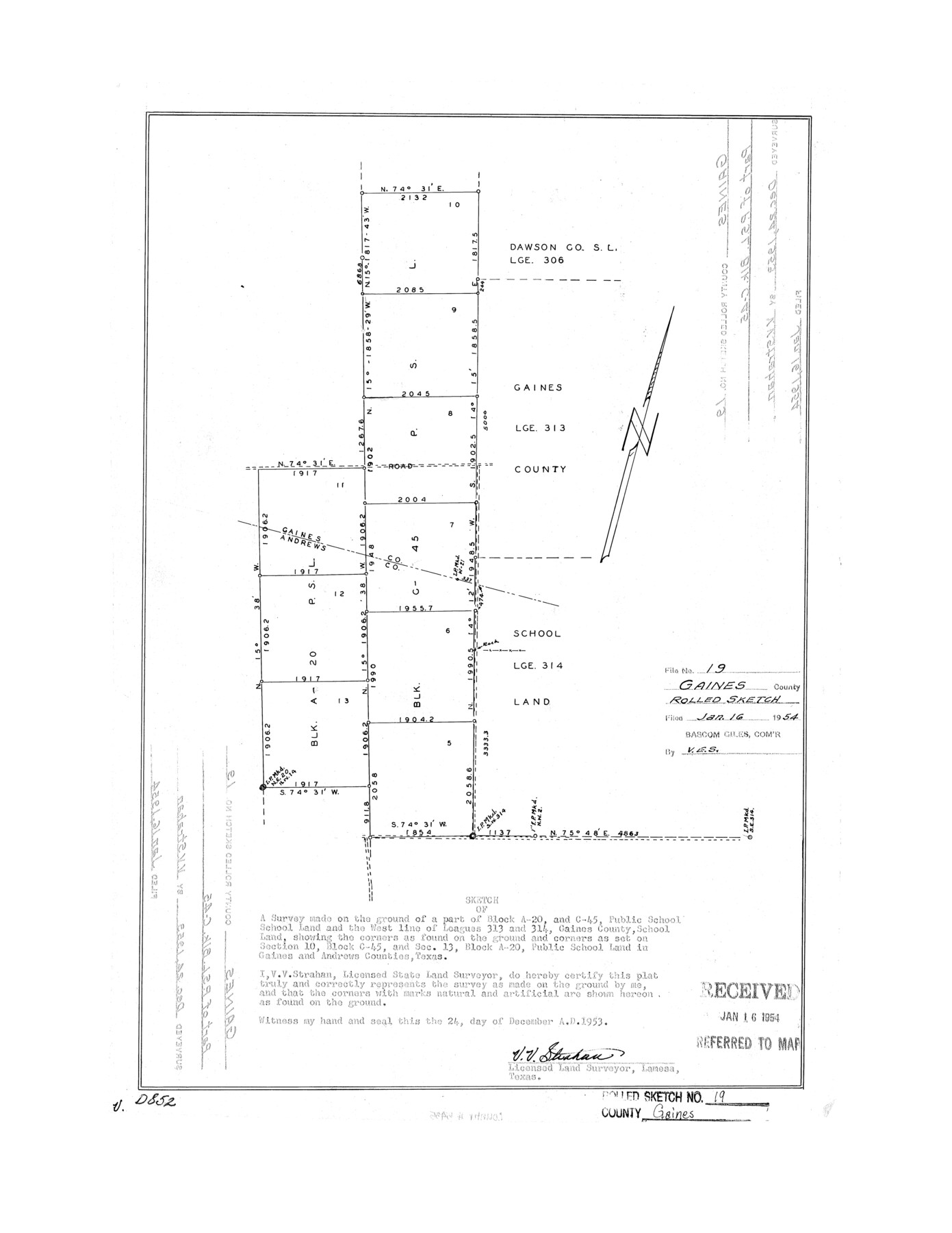 5935, Gaines County Rolled Sketch 19, General Map Collection