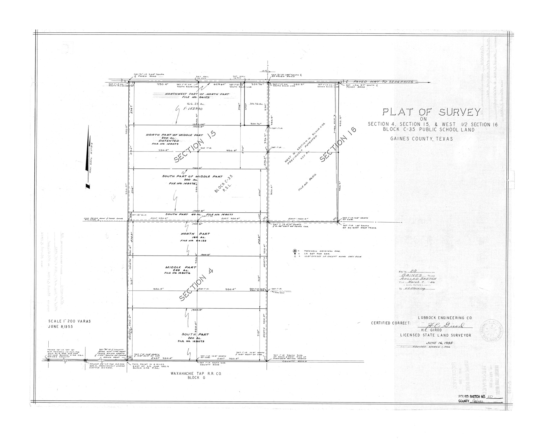 5936, Gaines County Rolled Sketch 20, General Map Collection