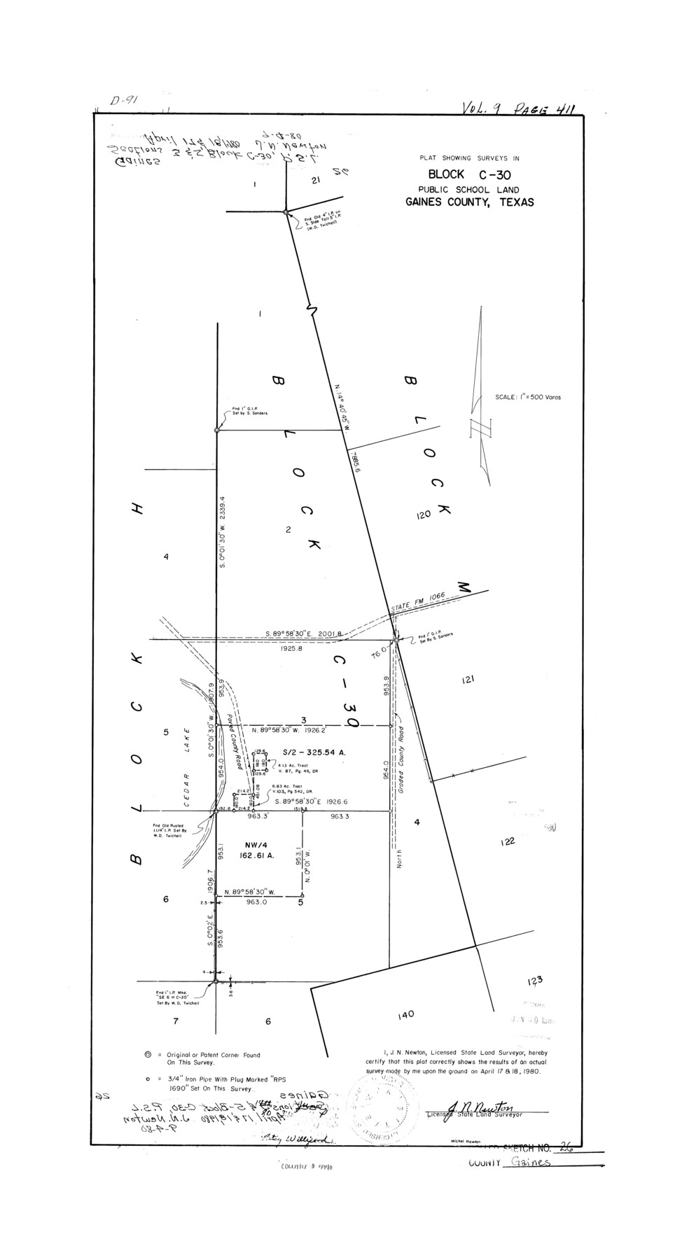 5940, Gaines County Rolled Sketch 26, General Map Collection