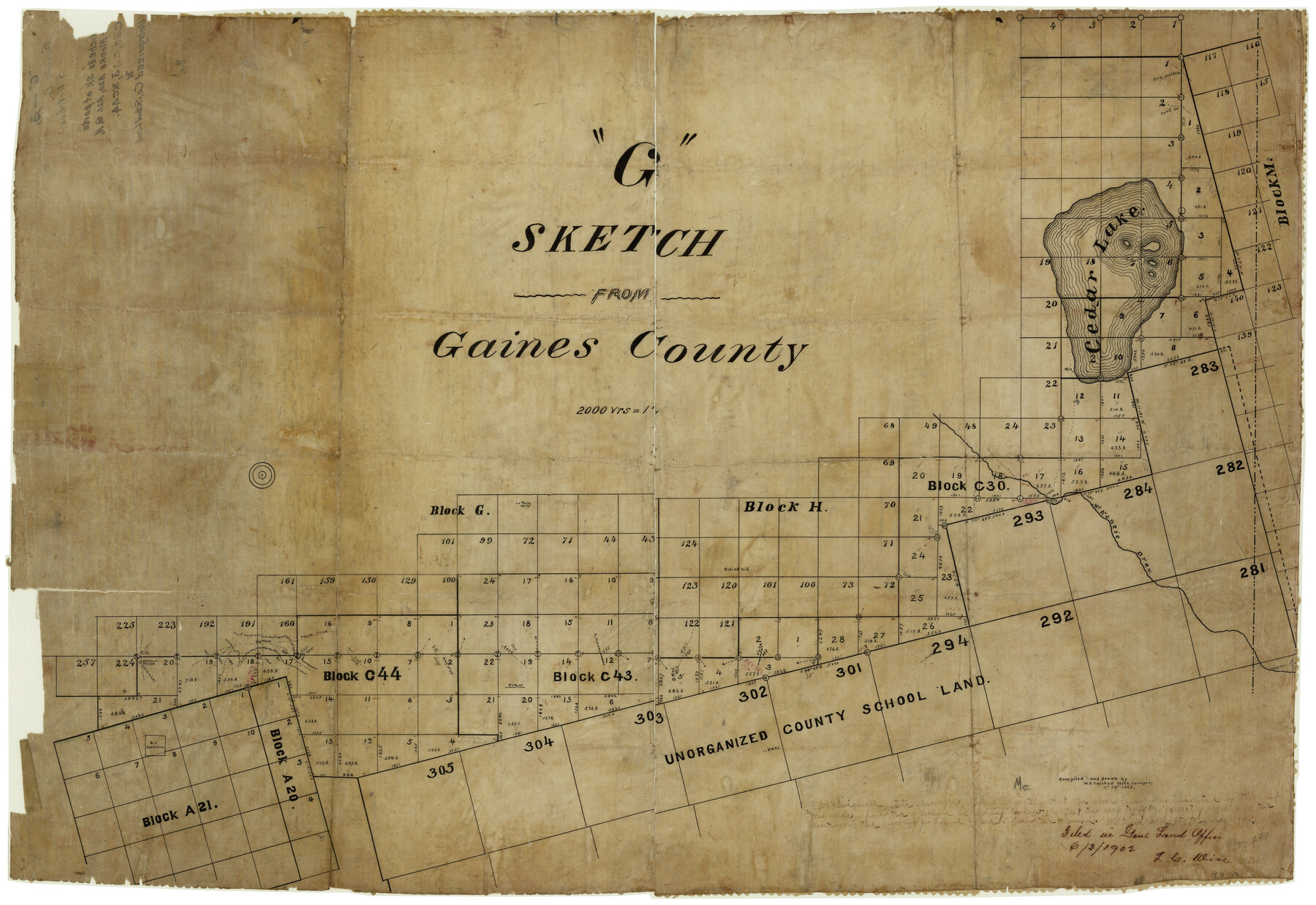 5946, Gaines County Rolled Sketch G3, General Map Collection