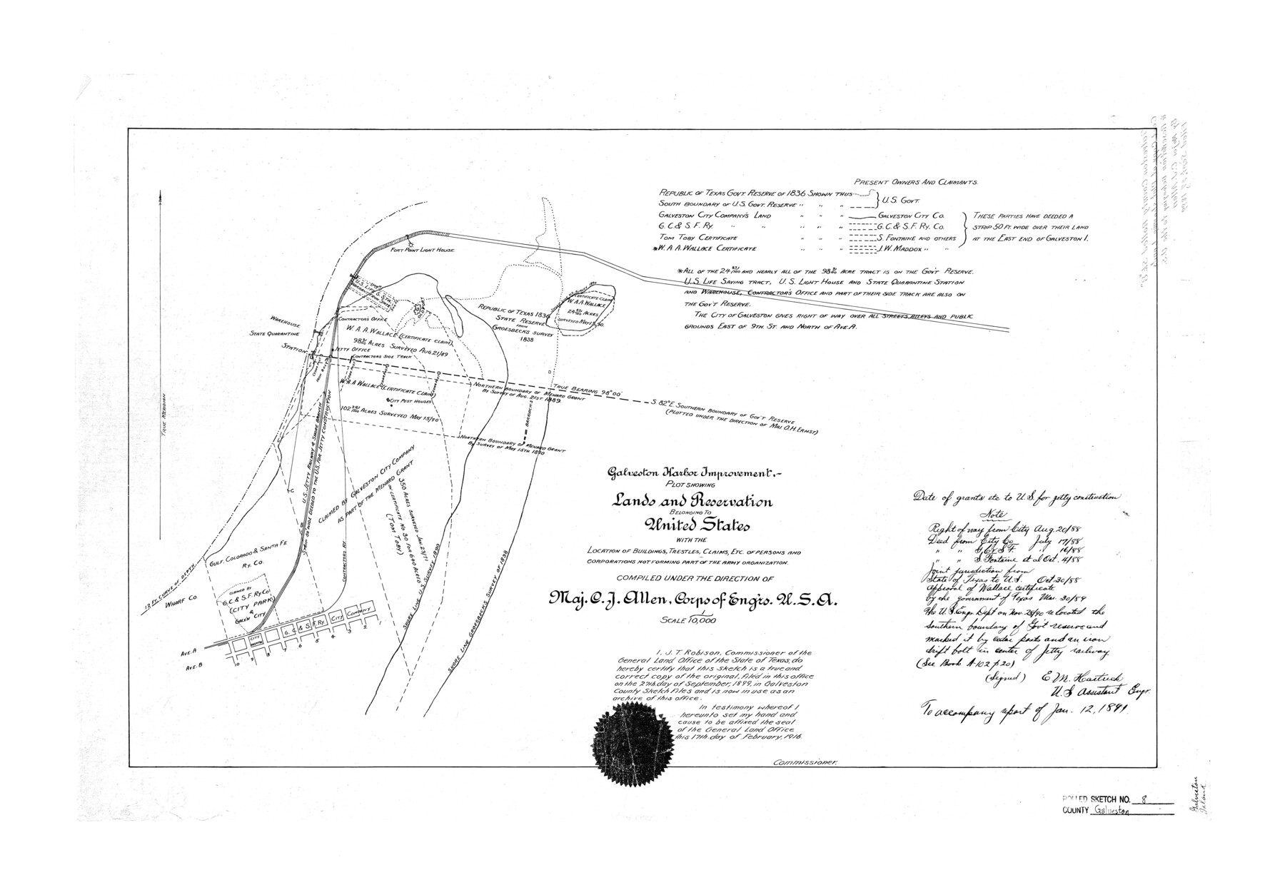 5951, Galveston County Rolled Sketch 8, General Map Collection