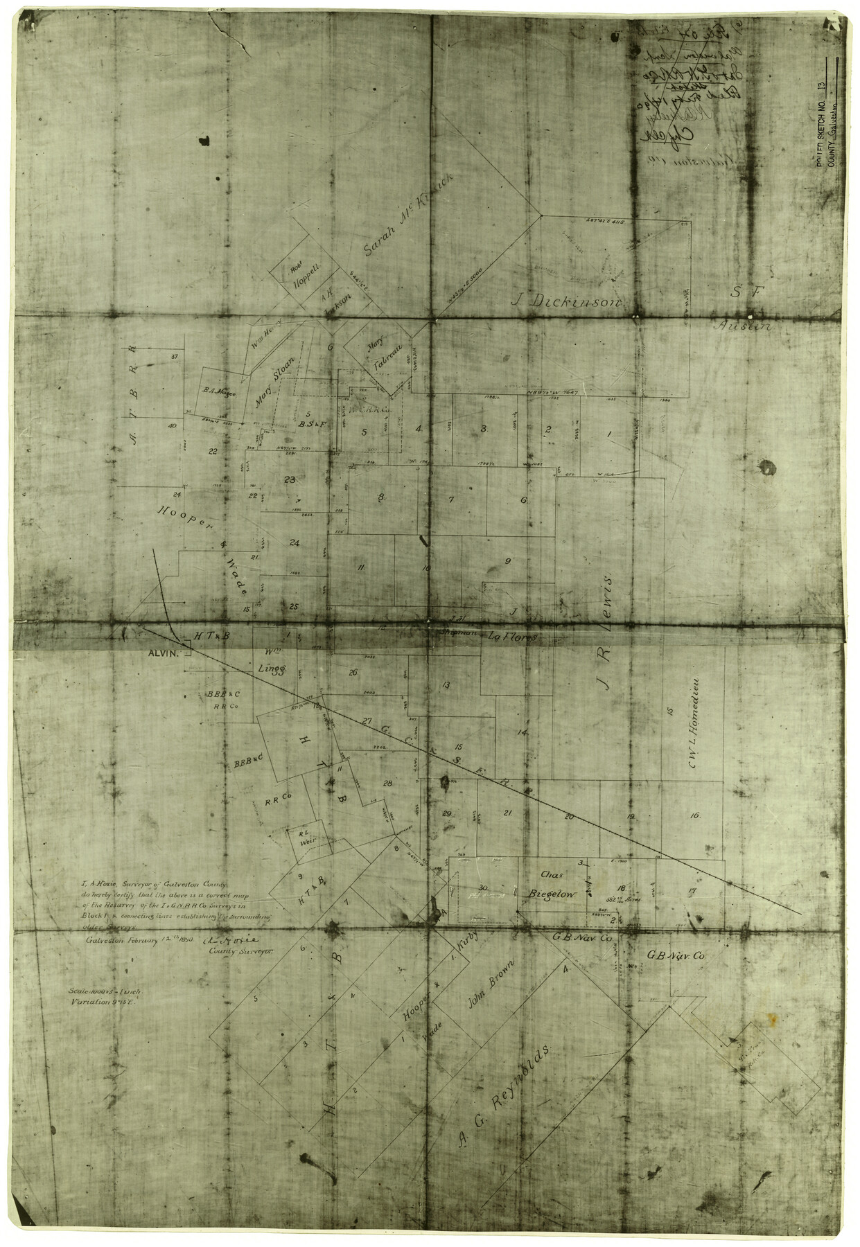 5953, Galveston County Rolled Sketch 13, General Map Collection

