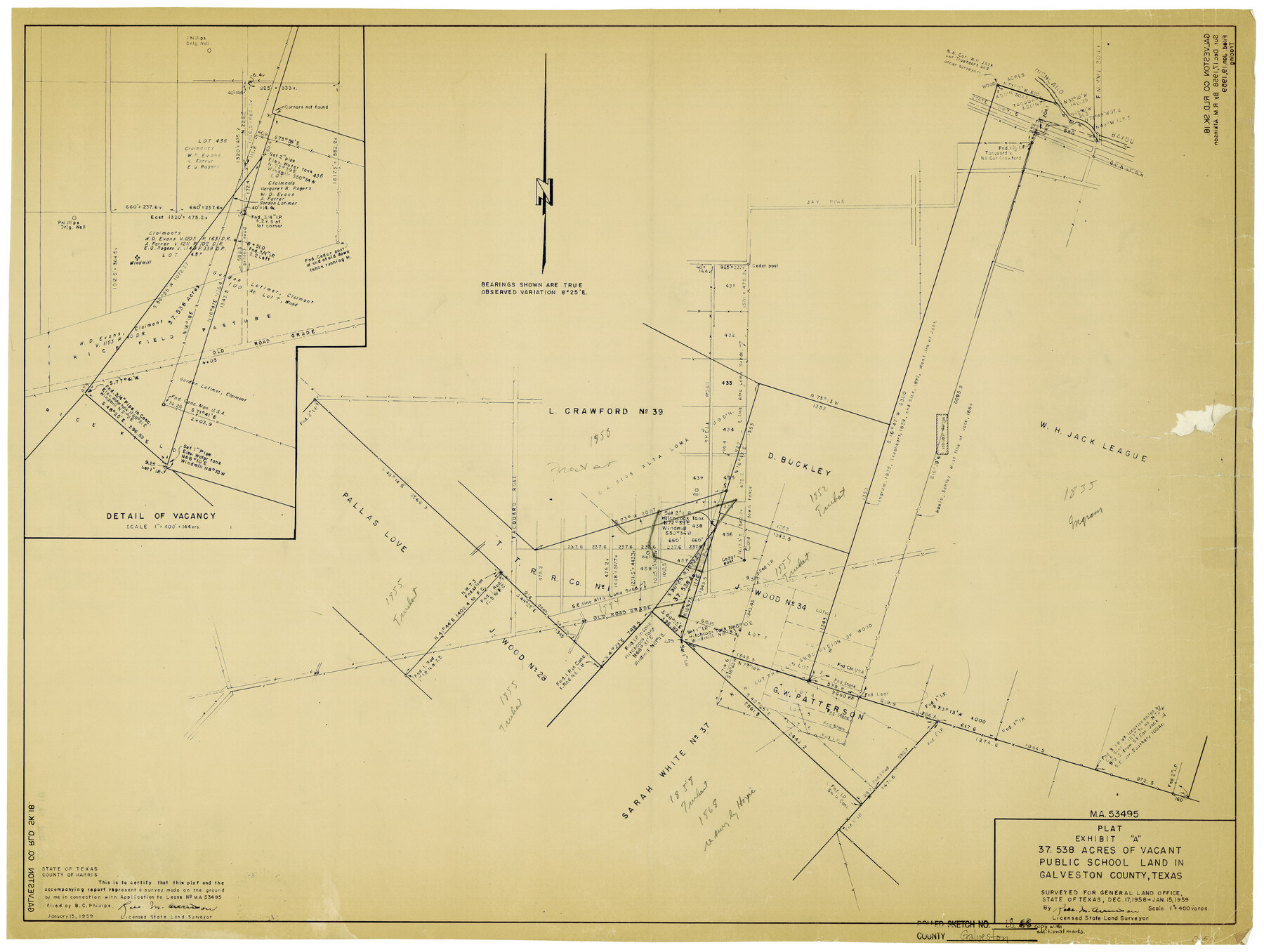 5956, Galveston County Rolled Sketch 18, General Map Collection