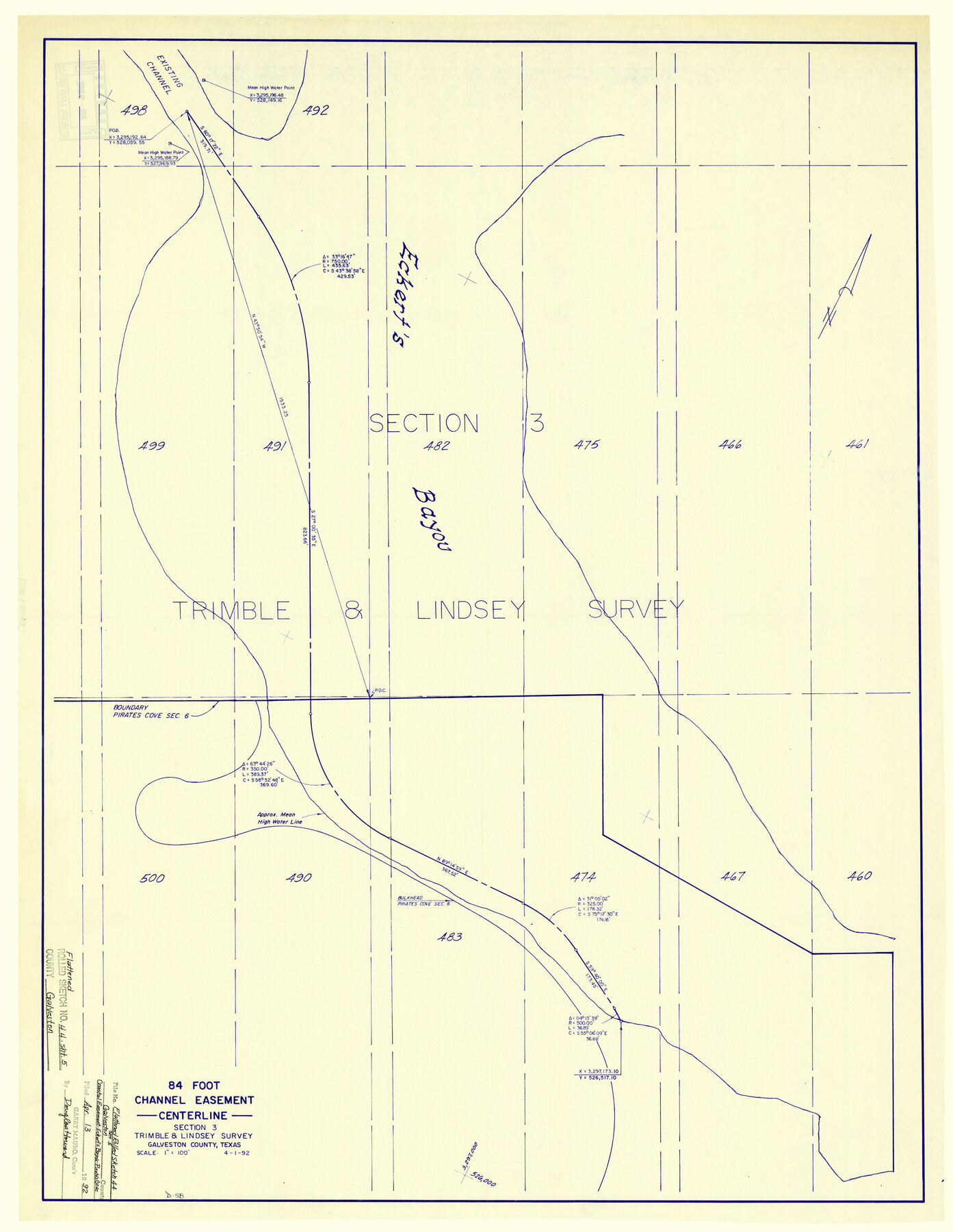 5977, Galveston County Rolled Sketch 44, General Map Collection