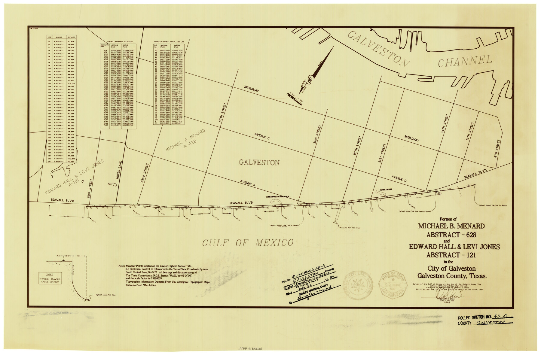 5979, Galveston County Rolled Sketch 45A, General Map Collection