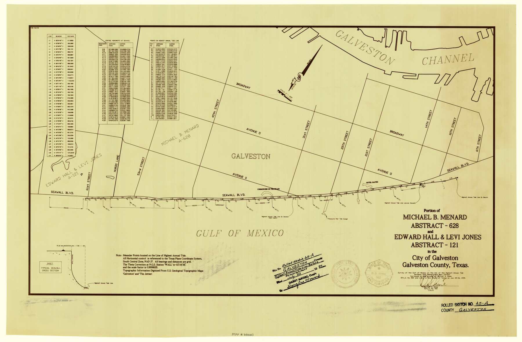 5979, Galveston County Rolled Sketch 45A, General Map Collection