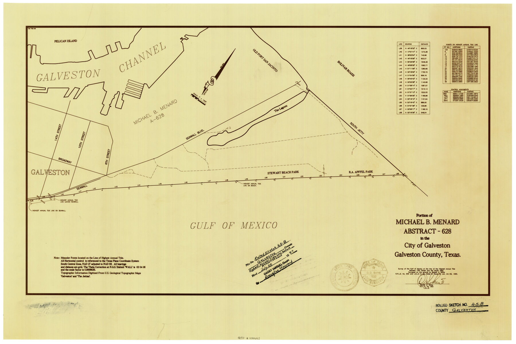 5980, Galveston County Rolled Sketch 45B, General Map Collection