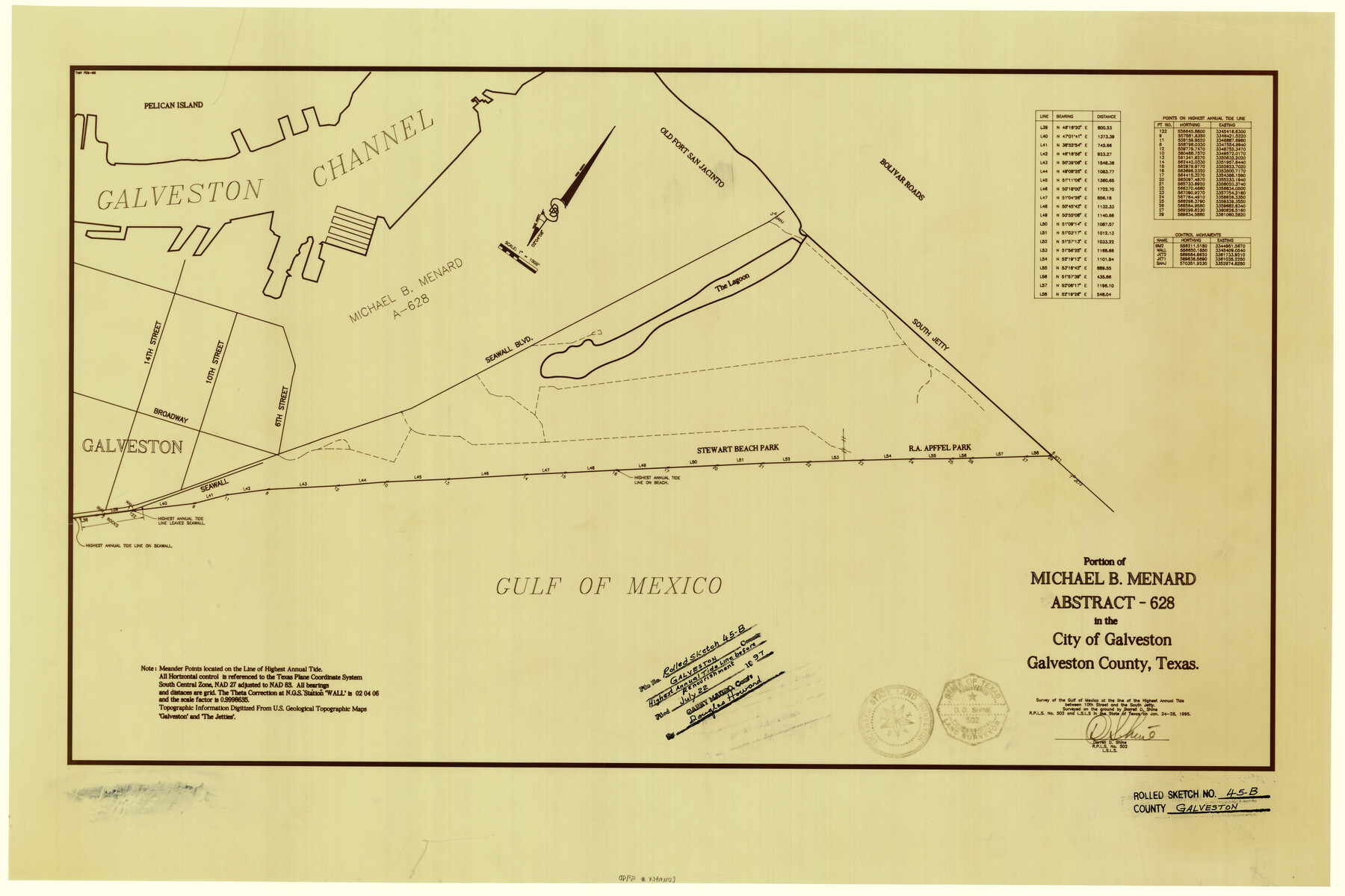 5980, Galveston County Rolled Sketch 45B, General Map Collection