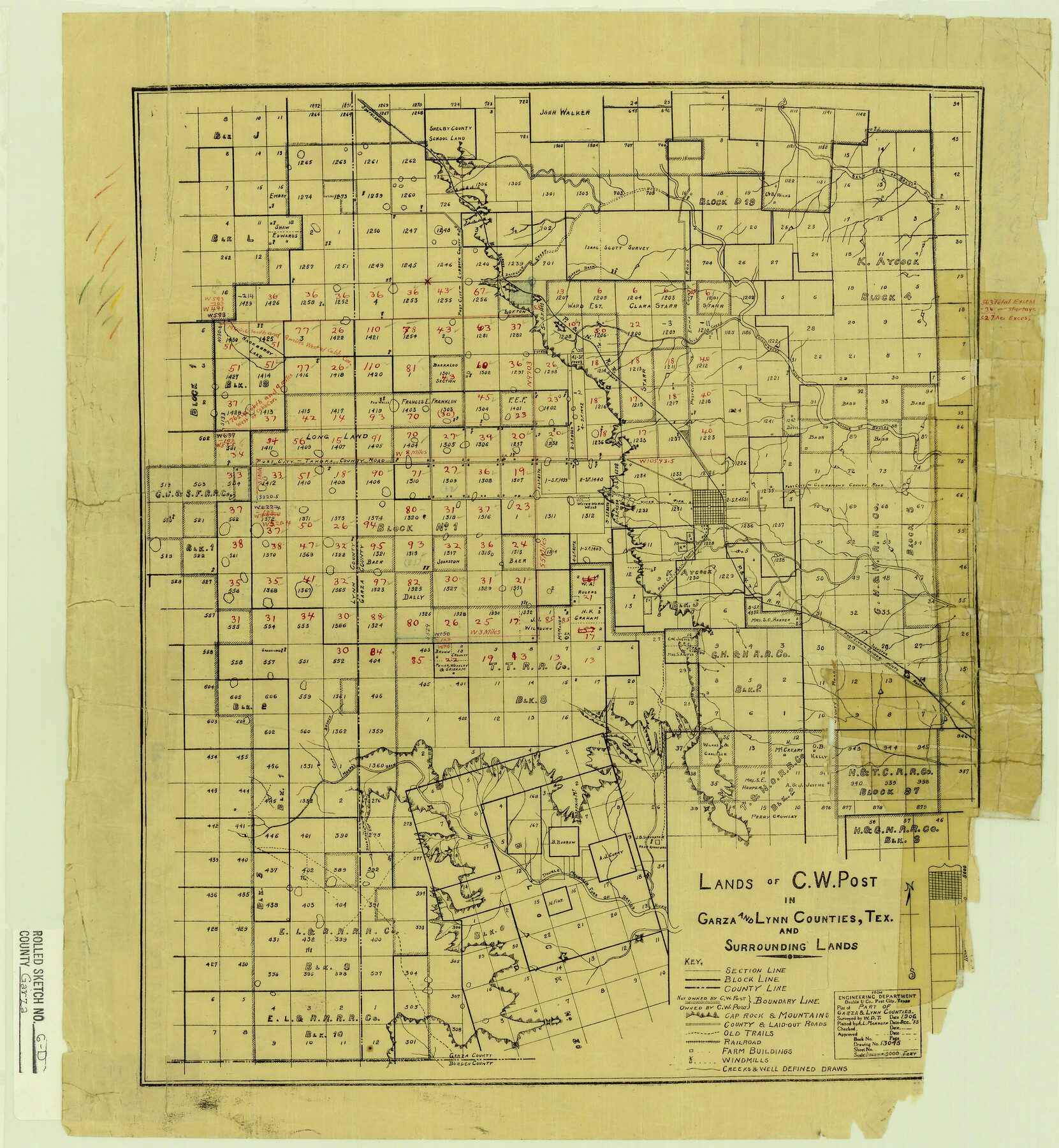 5998, Garza County Rolled Sketch 6D, General Map Collection