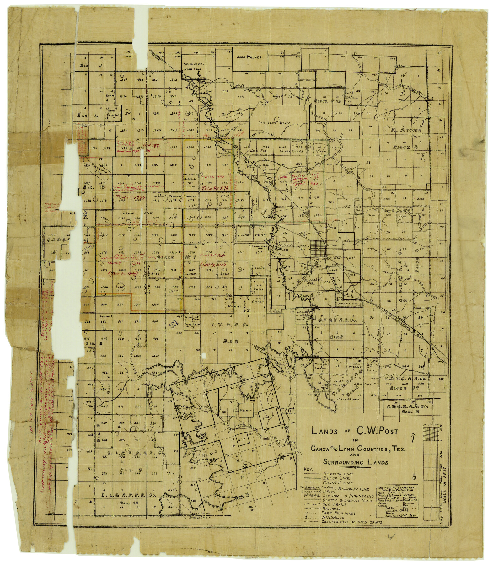 5999, Garza County Rolled Sketch 6E, General Map Collection