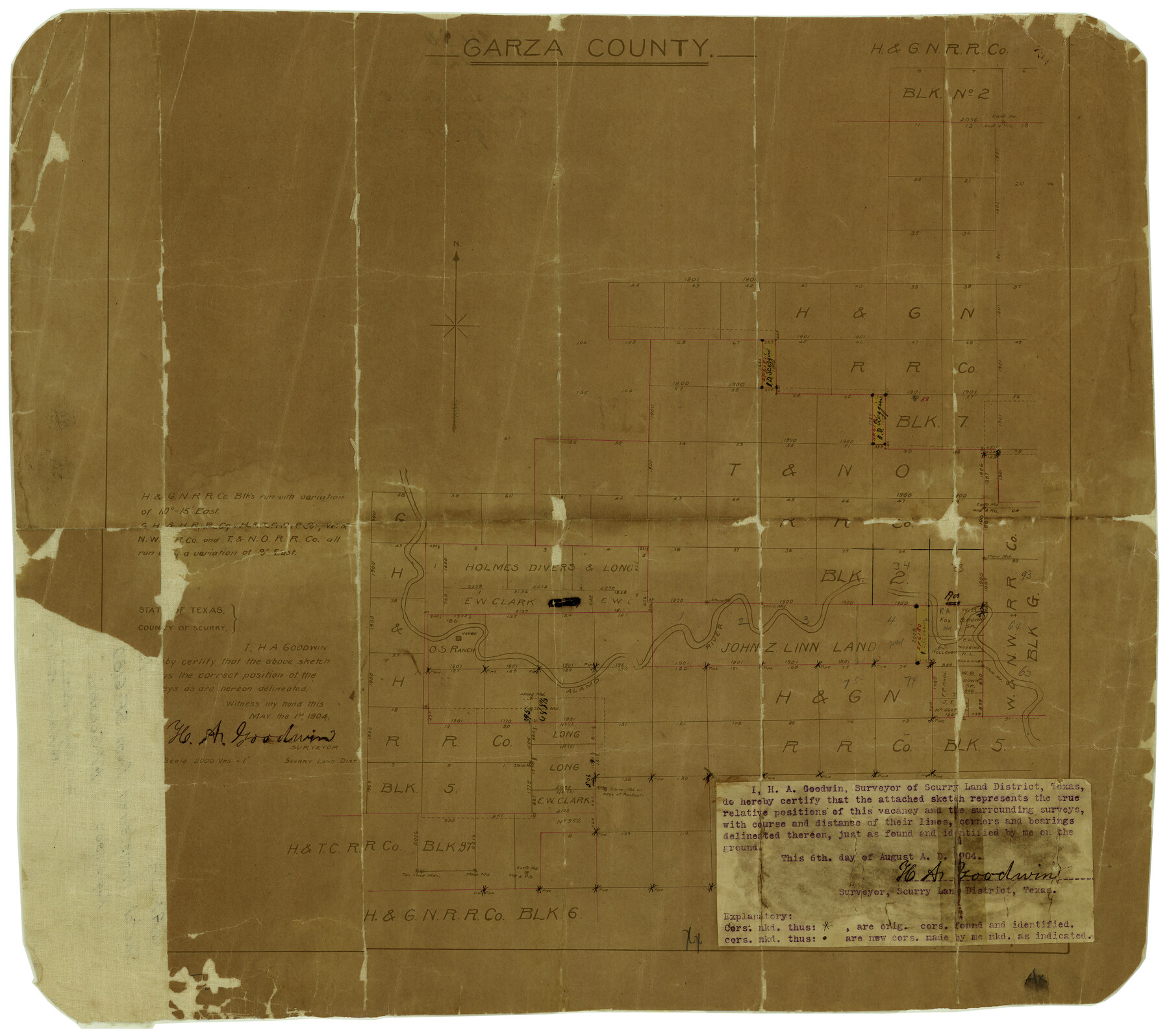 6002, Garza County Rolled Sketch 15, General Map Collection