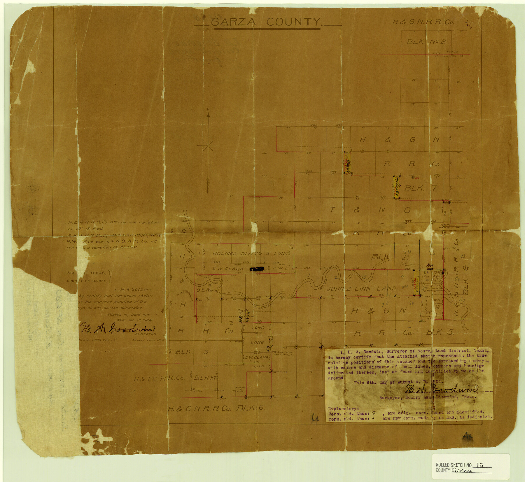 6002, Garza County Rolled Sketch 15, General Map Collection