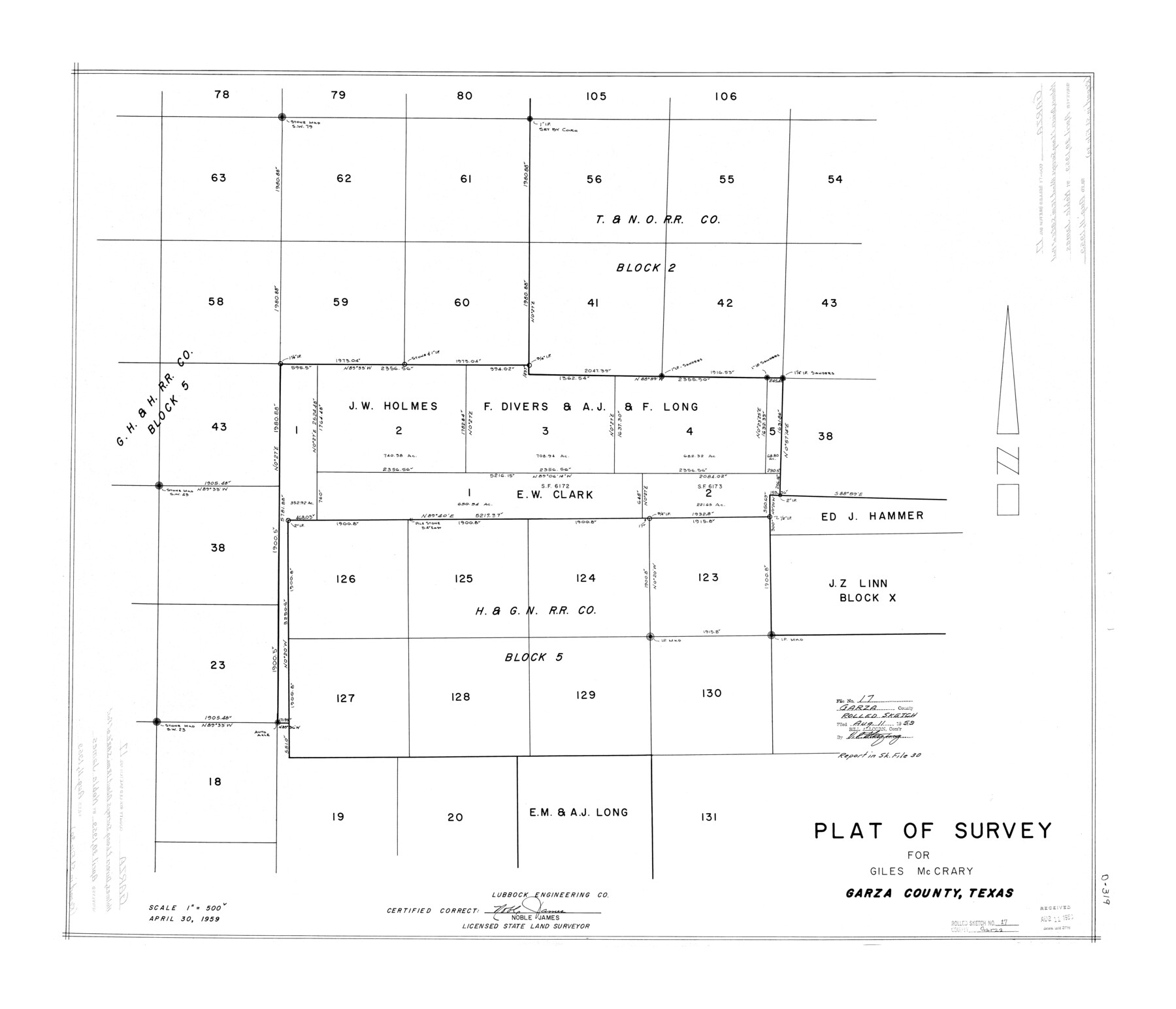 6003, Garza County Rolled Sketch 17, General Map Collection