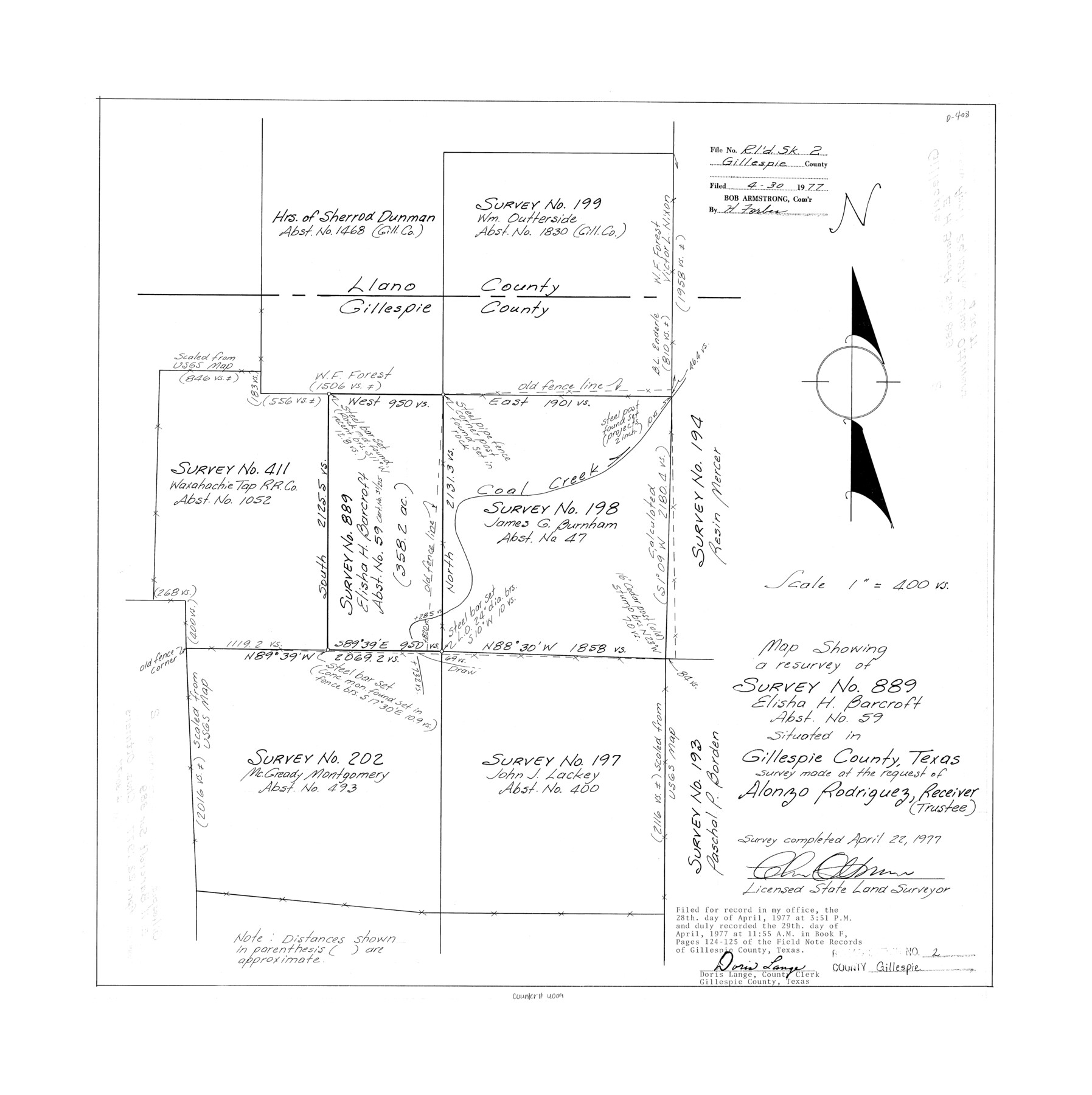 6009, Gillespie County Rolled Sketch 2, General Map Collection