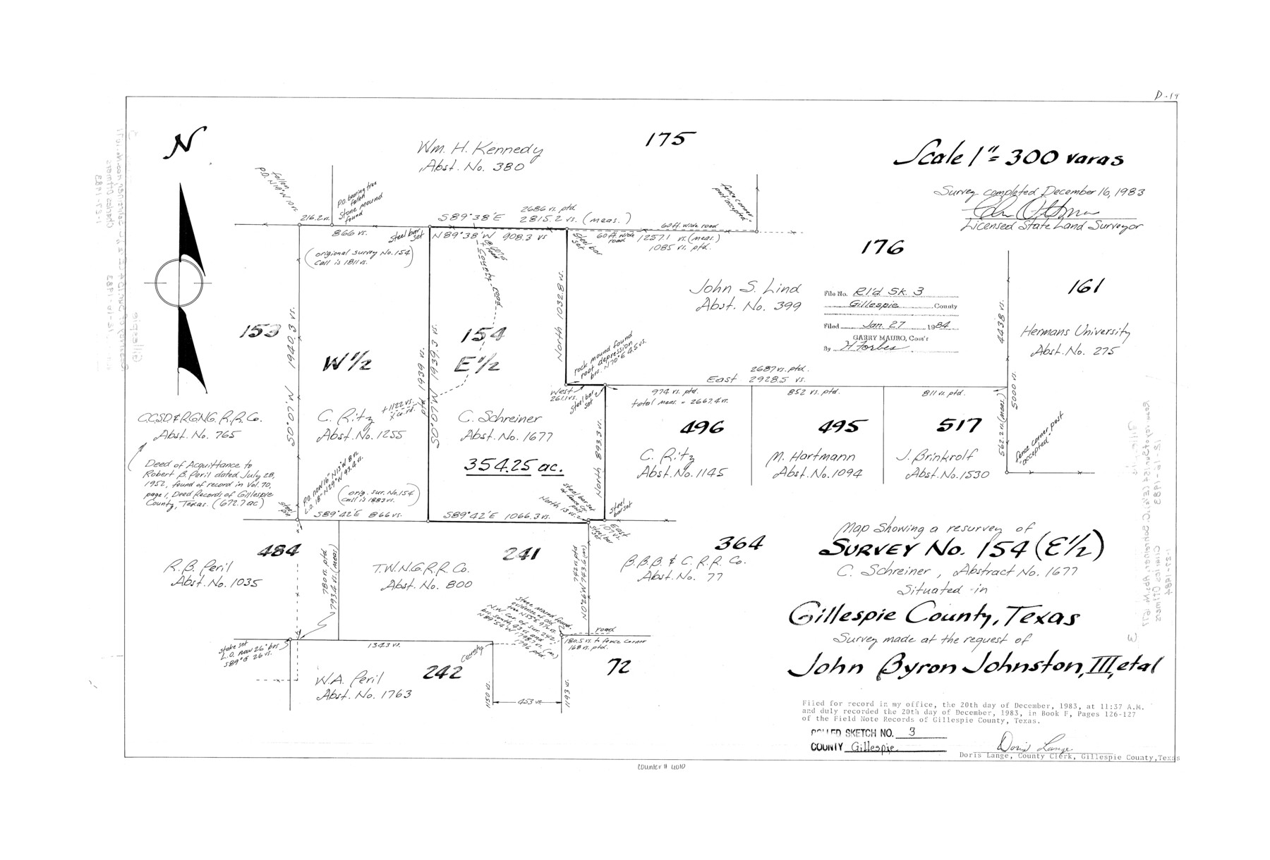 6010, Gillespie County Rolled Sketch 3, General Map Collection