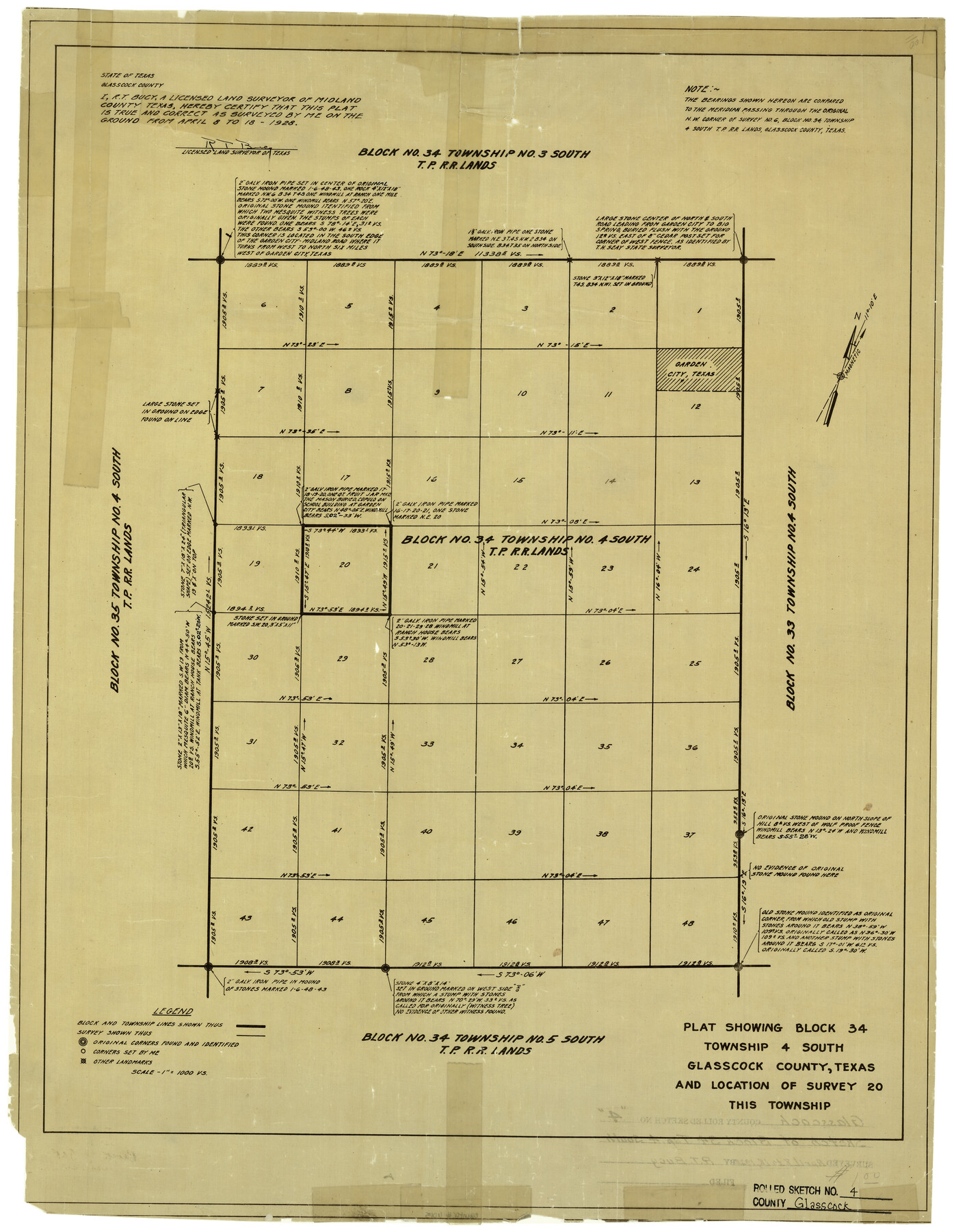 6015, Glasscock County Rolled Sketch 4, General Map Collection