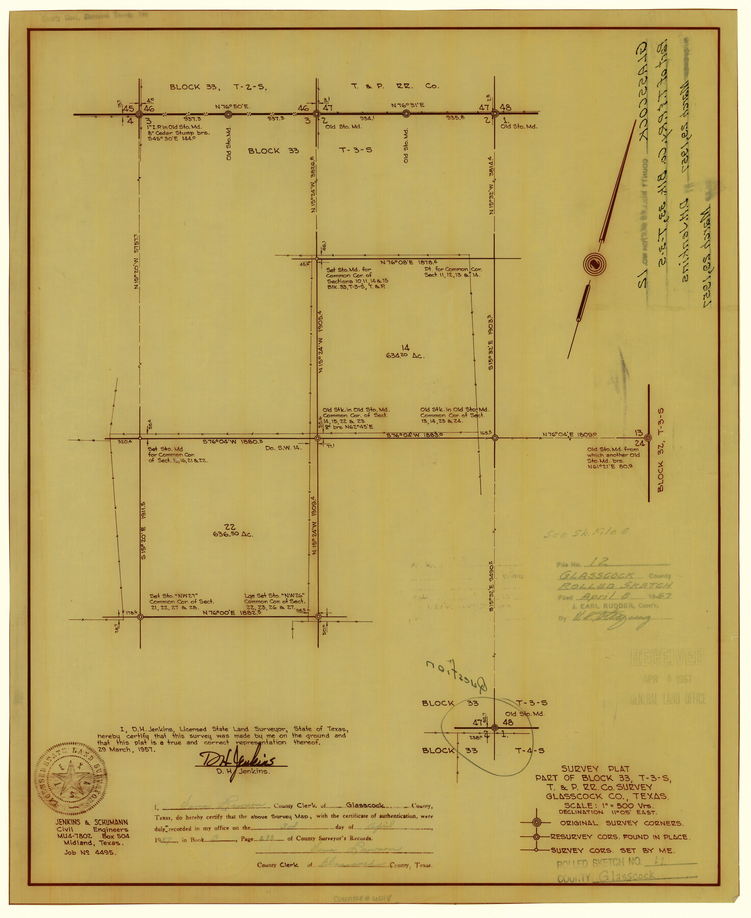 6018, Glasscock County Rolled Sketch 12, General Map Collection