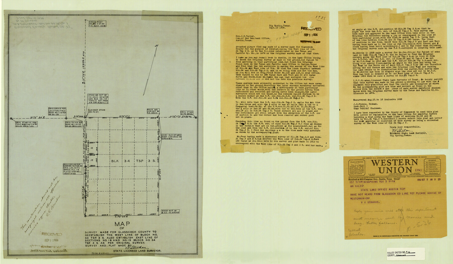 6022, Glasscock County Rolled Sketch VS, General Map Collection