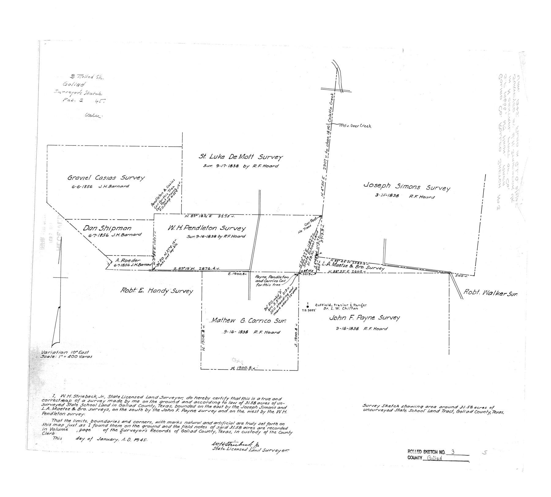 6024, Goliad County Rolled Sketch 3, General Map Collection