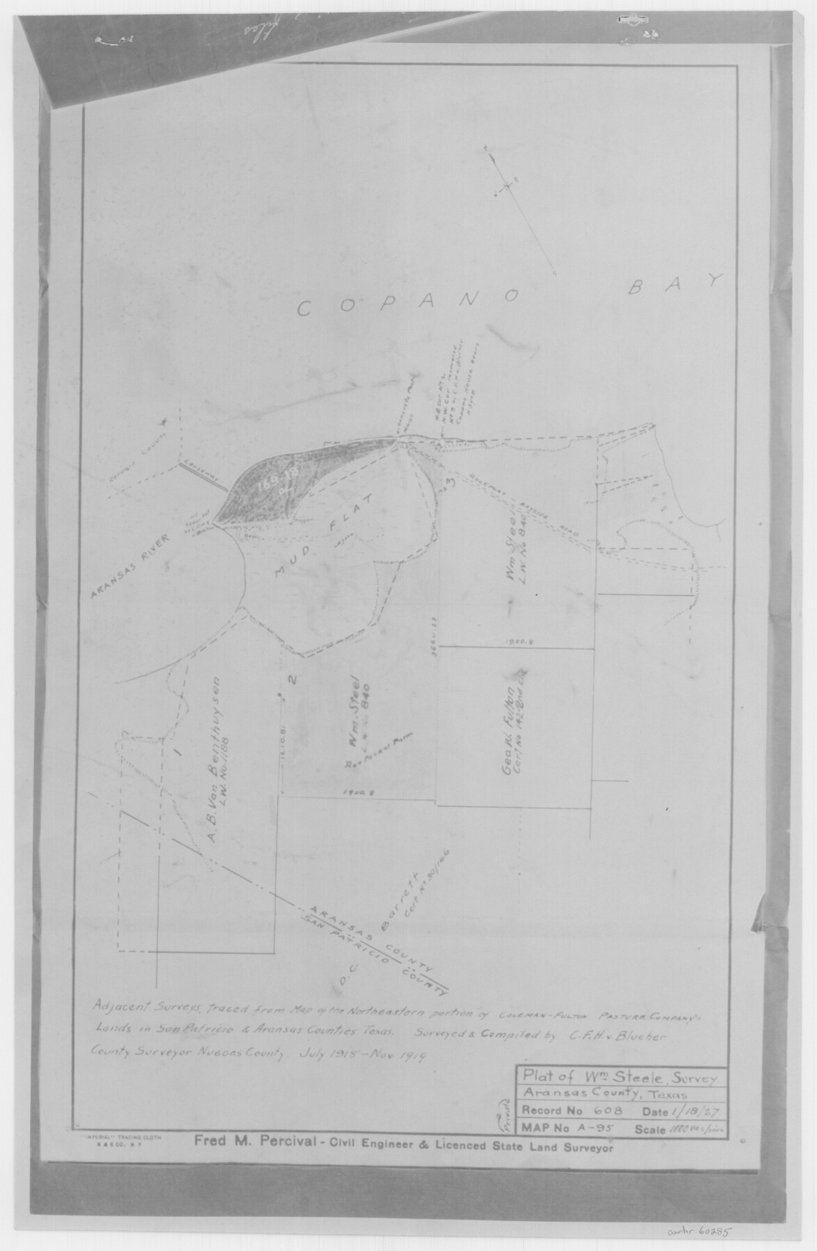 60285, [William Steele Survey near Copano Bay], General Map Collection