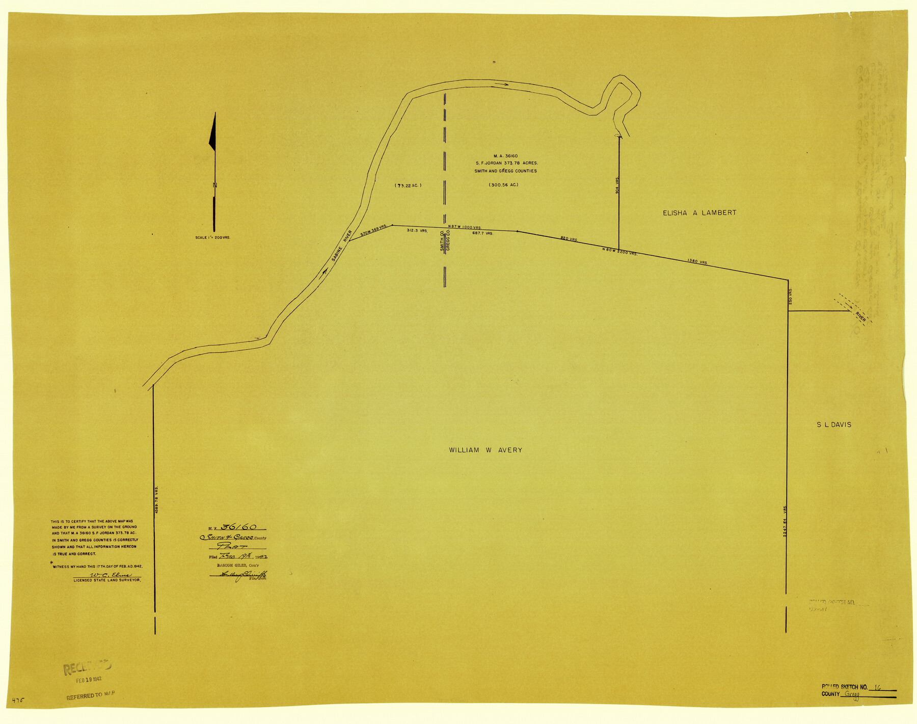 6038, Gregg County Rolled Sketch 16, General Map Collection