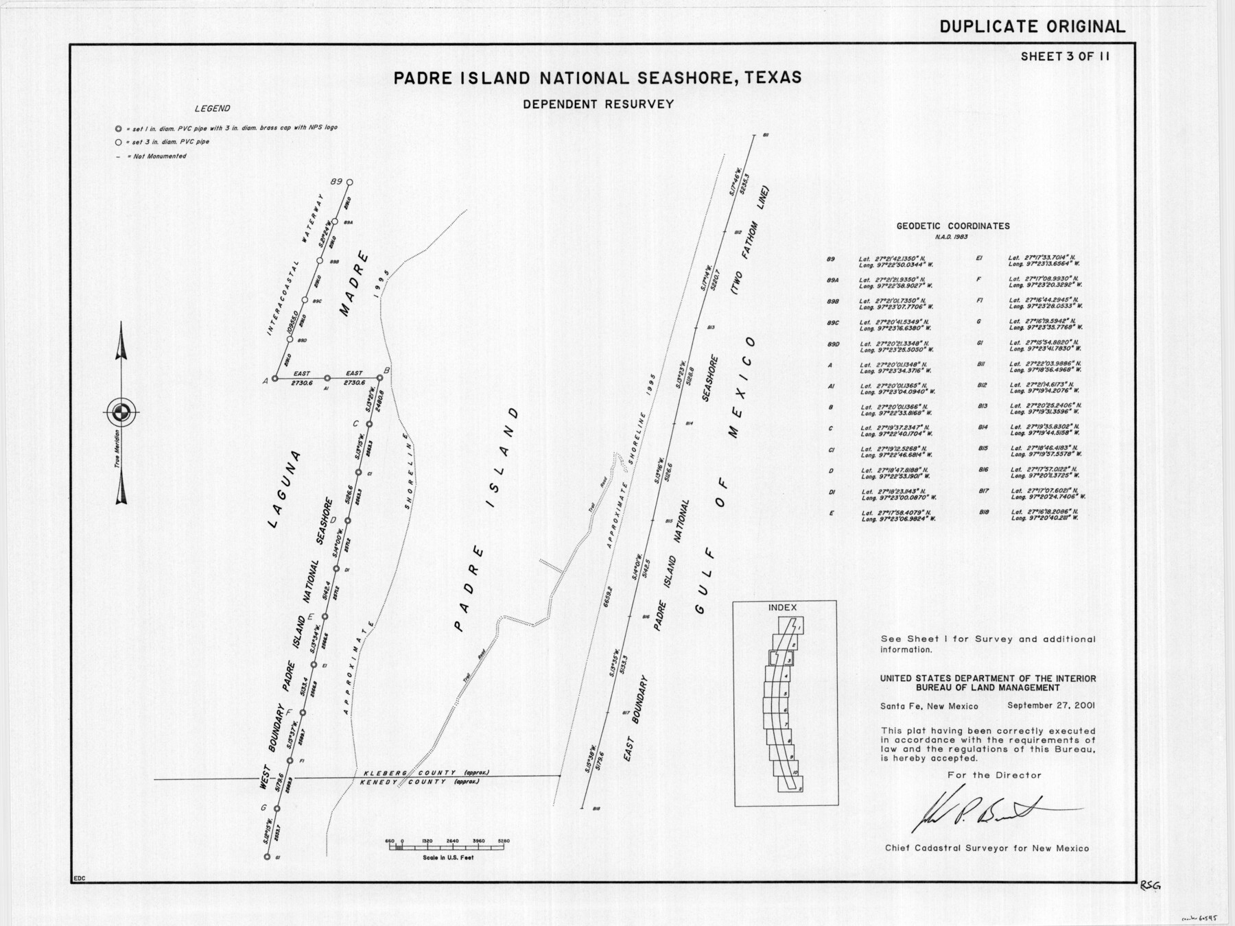 60545, Padre Island National Seashore, Texas - Dependent Resurvey, General Map Collection