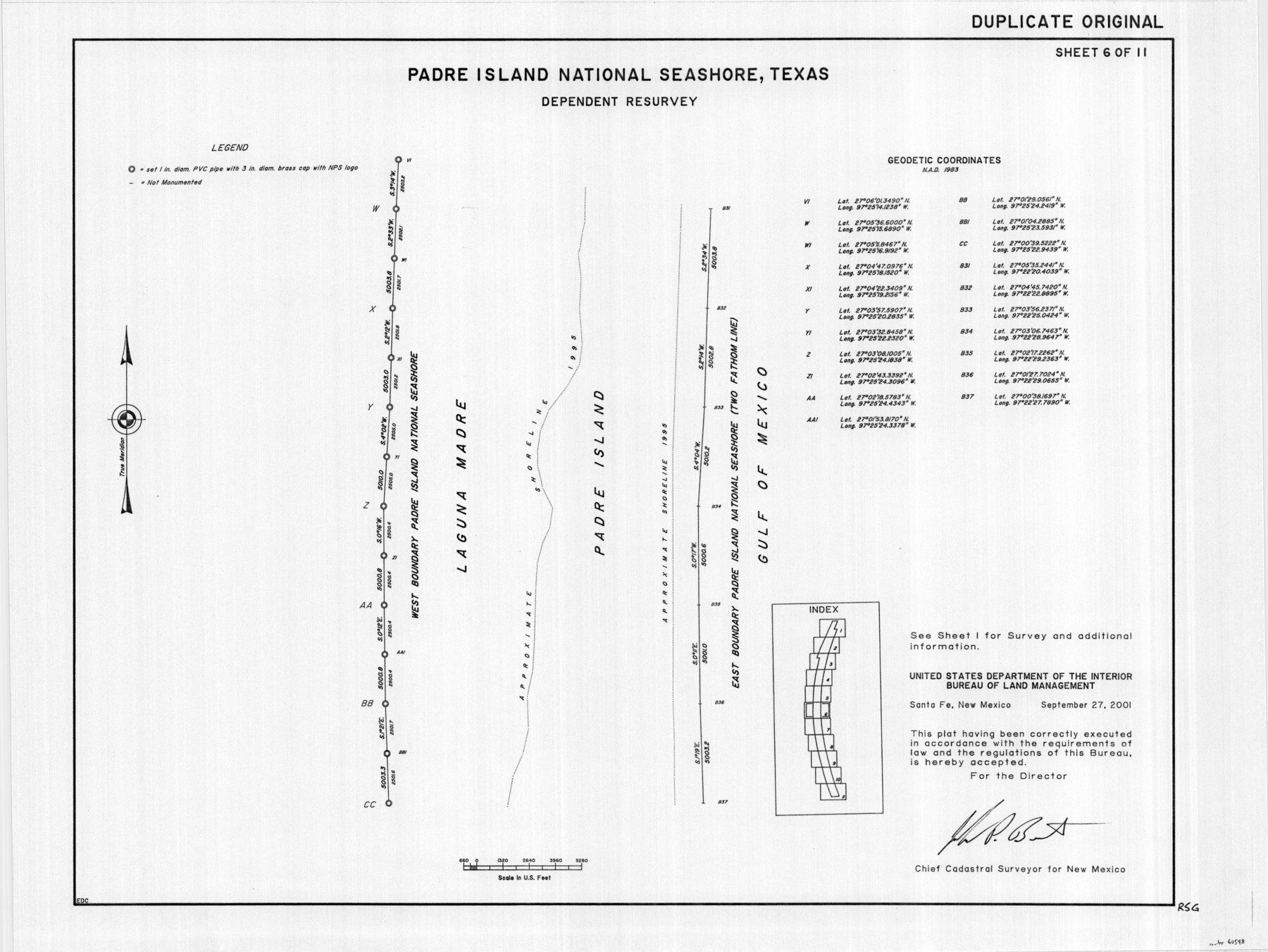 60548, Padre Island National Seashore, Texas - Dependent Resurvey, General Map Collection