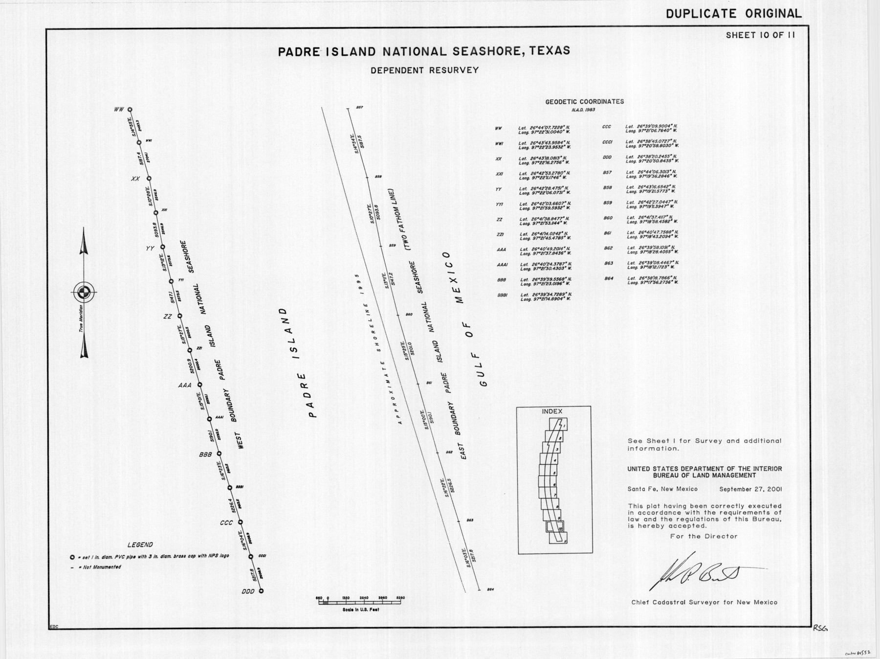 60552, Padre Island National Seashore, Texas - Dependent Resurvey, General Map Collection