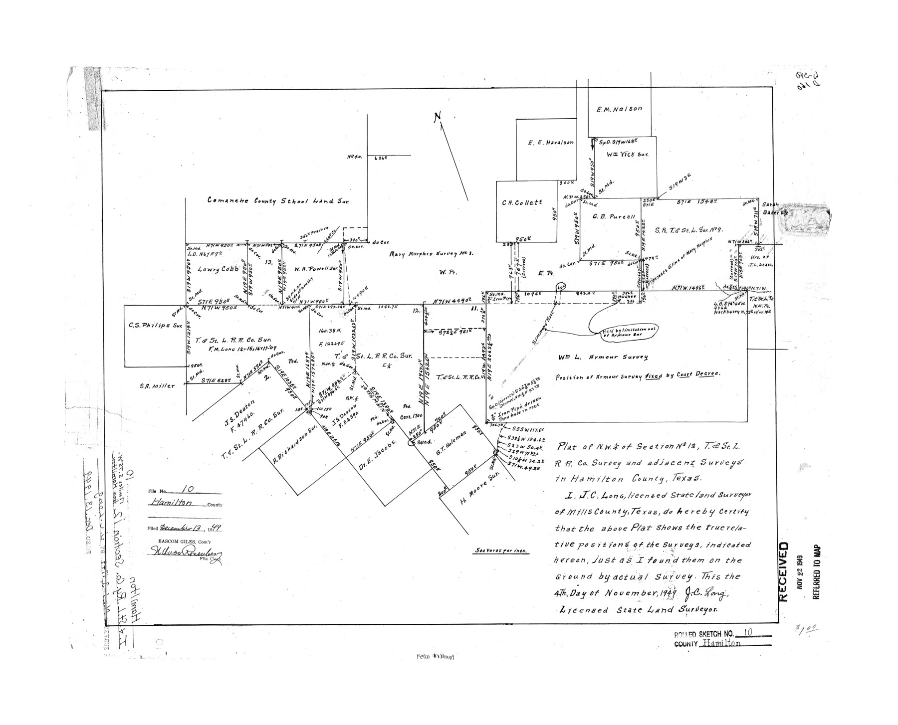 6059, Hamilton County Rolled Sketch 10, General Map Collection