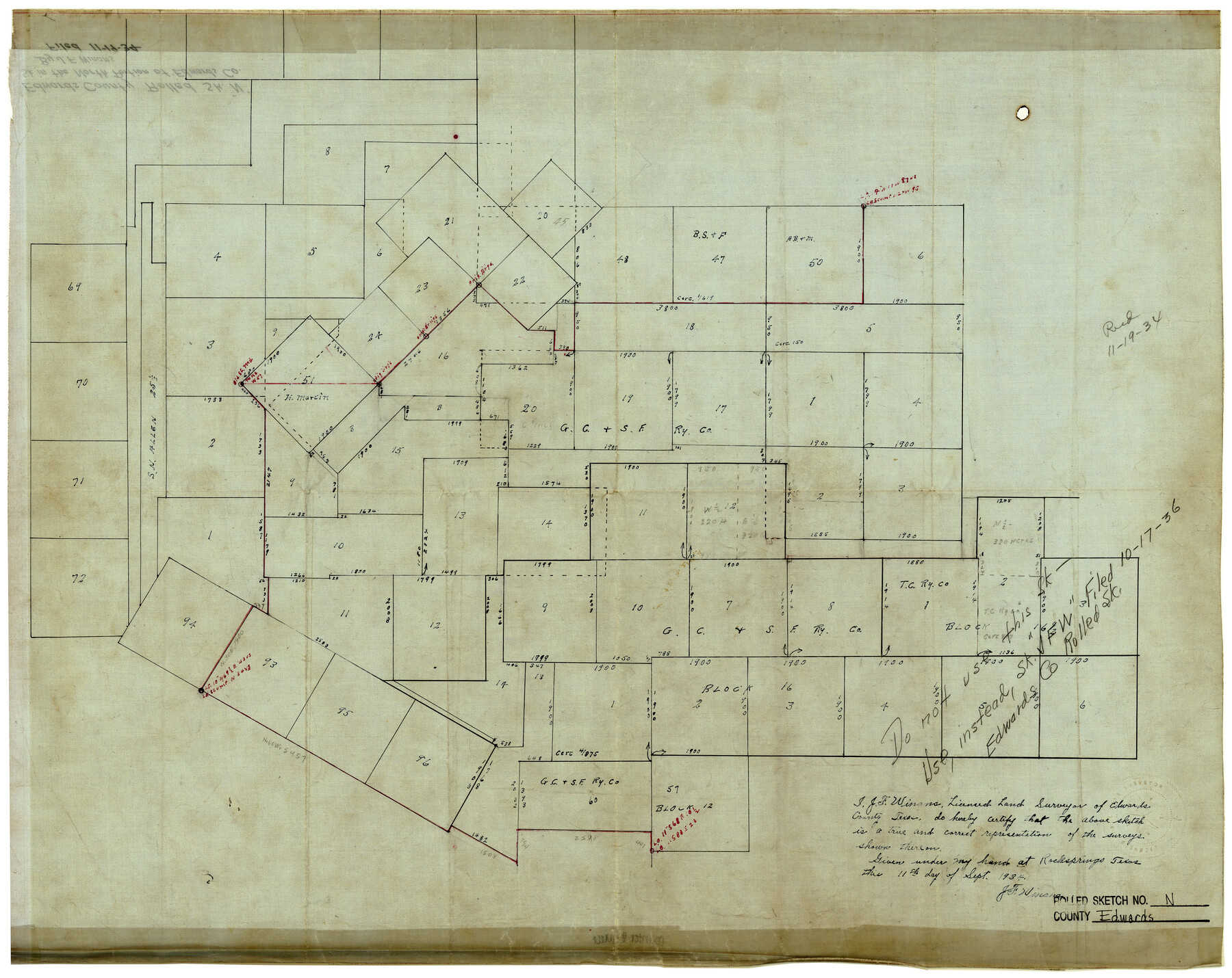 6066, Edwards County Rolled Sketch N, General Map Collection