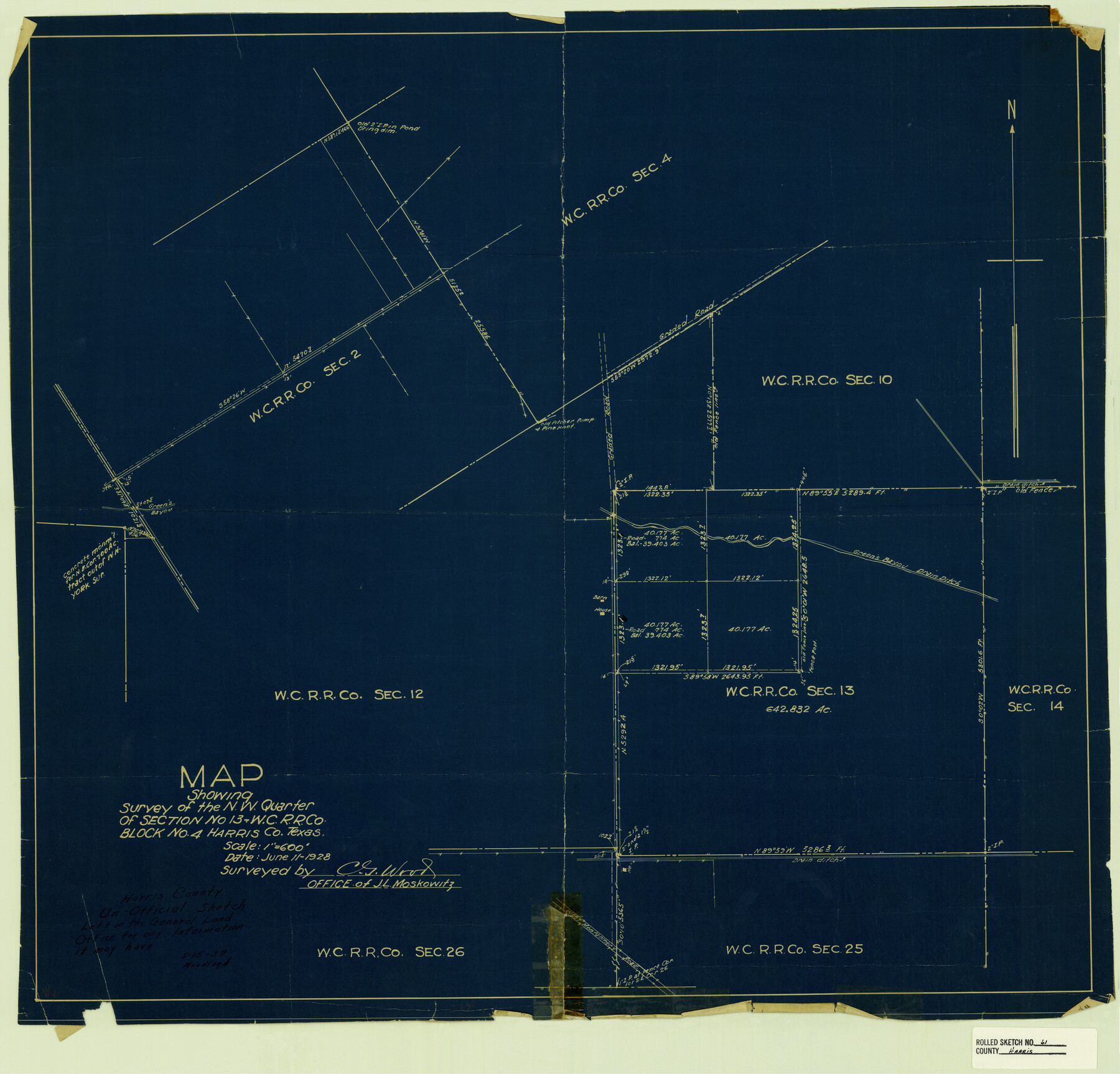 6107, Harris County Rolled Sketch 61, General Map Collection