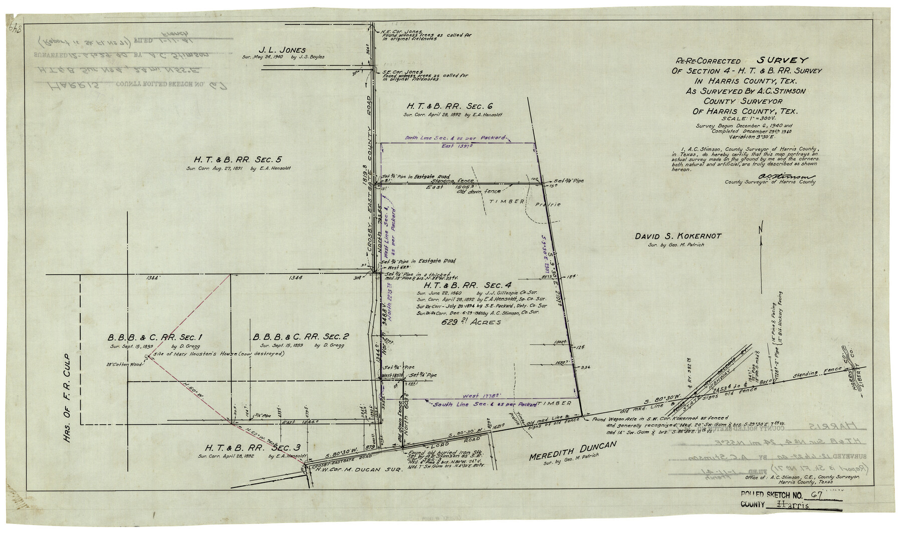 6109, Harris County Rolled Sketch 67, General Map Collection