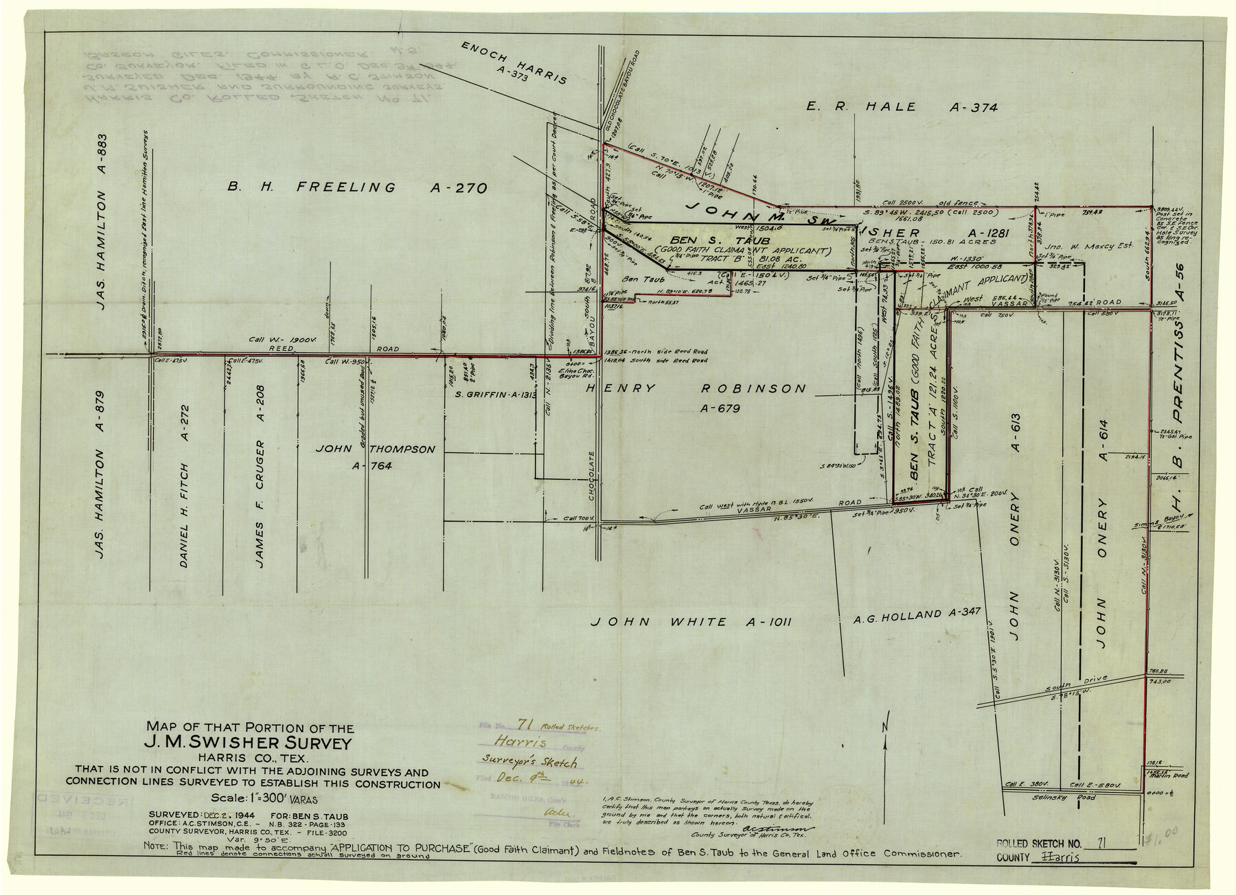 6111, Harris County Rolled Sketch 71, General Map Collection